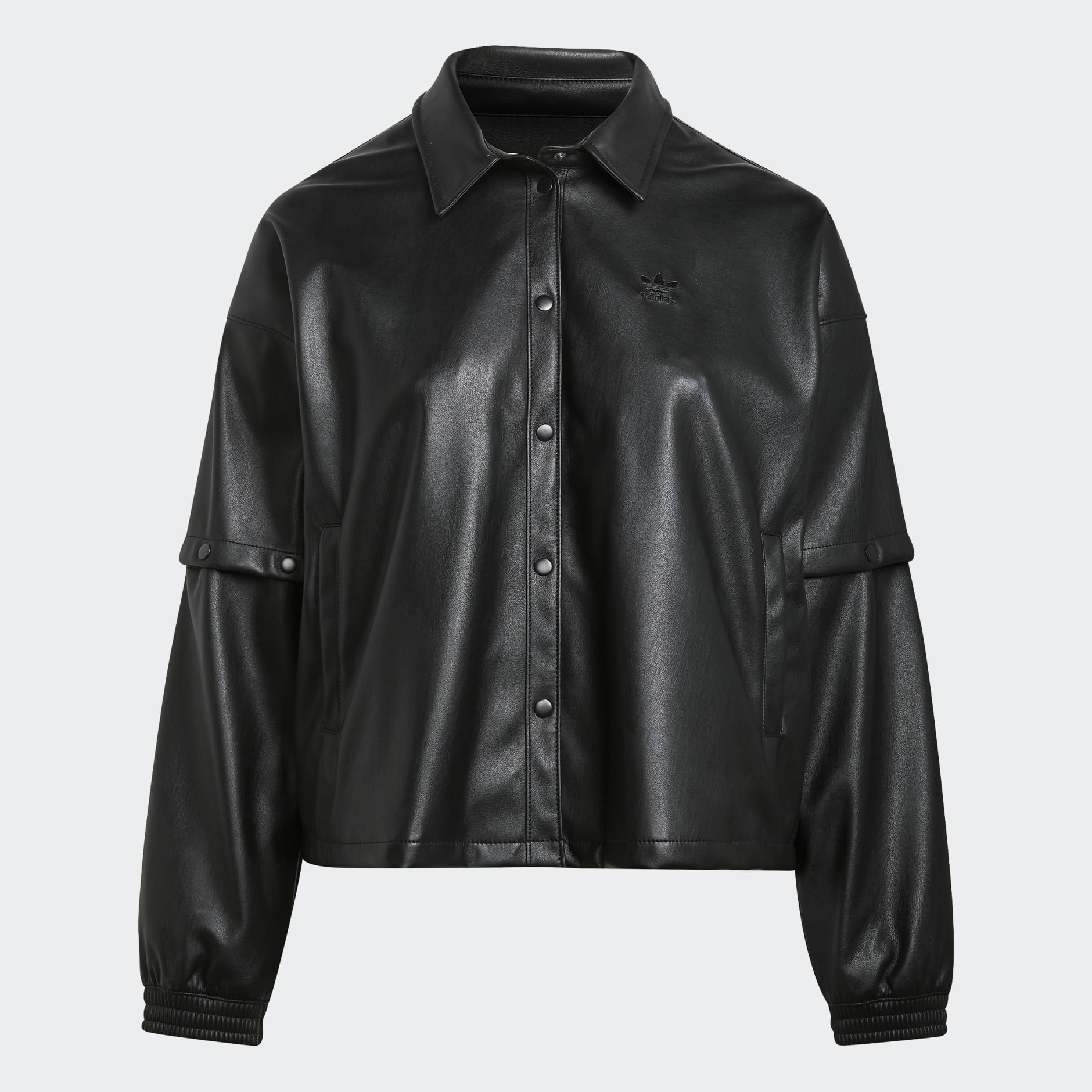 Always Original Faux Leather Track Jacket (Plus Size)