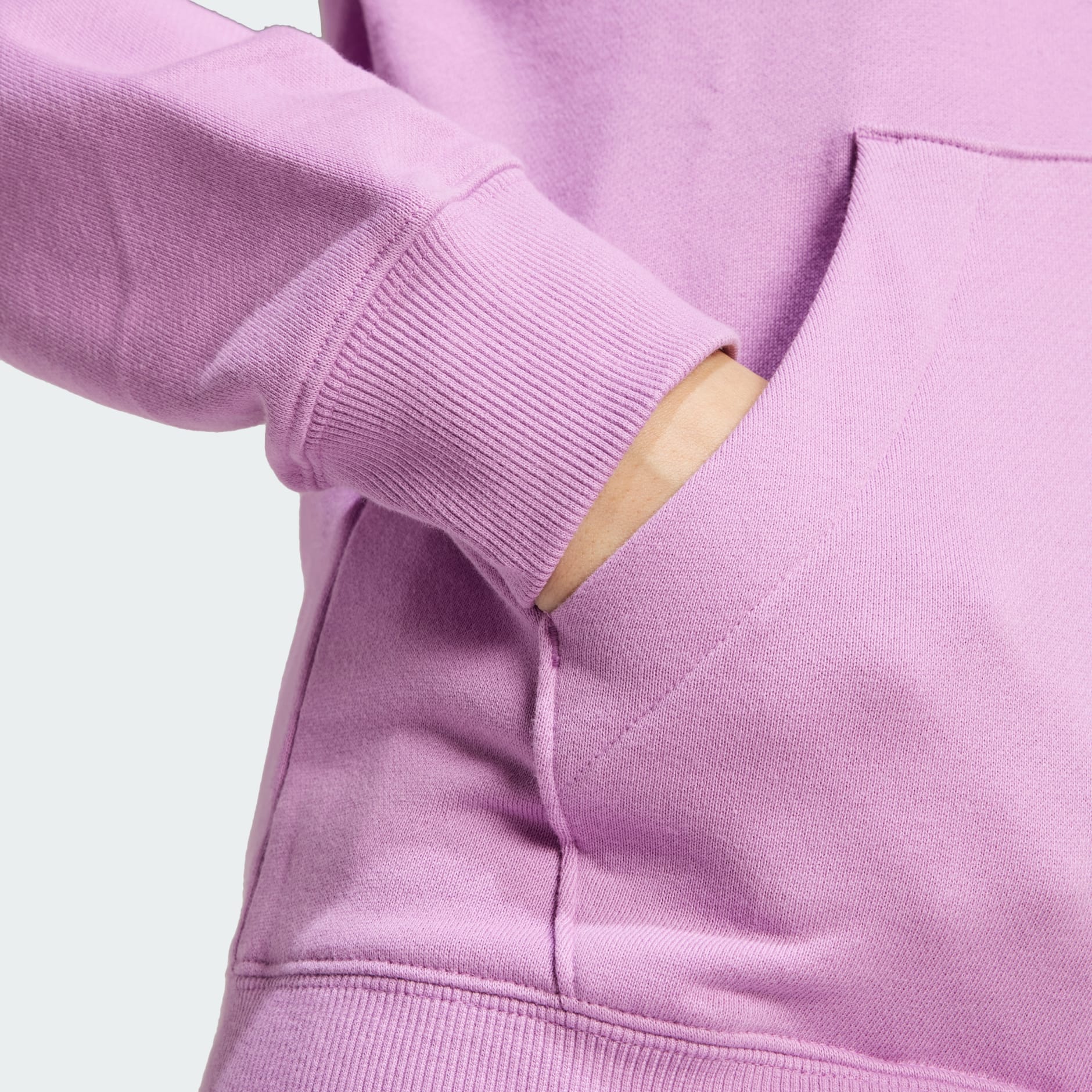 Hanorac flaușat Essentials cu fermoar lung și linii simple