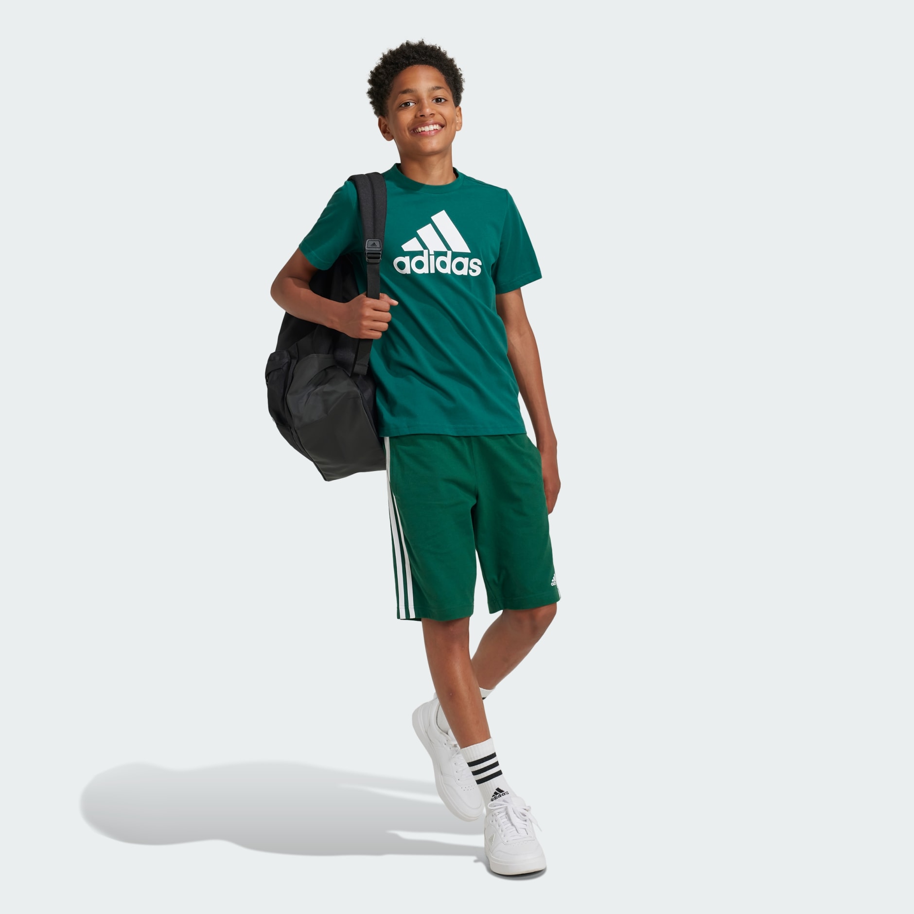 Essentials Big Logo Cotton Tee - Green | adidas Hong Kong