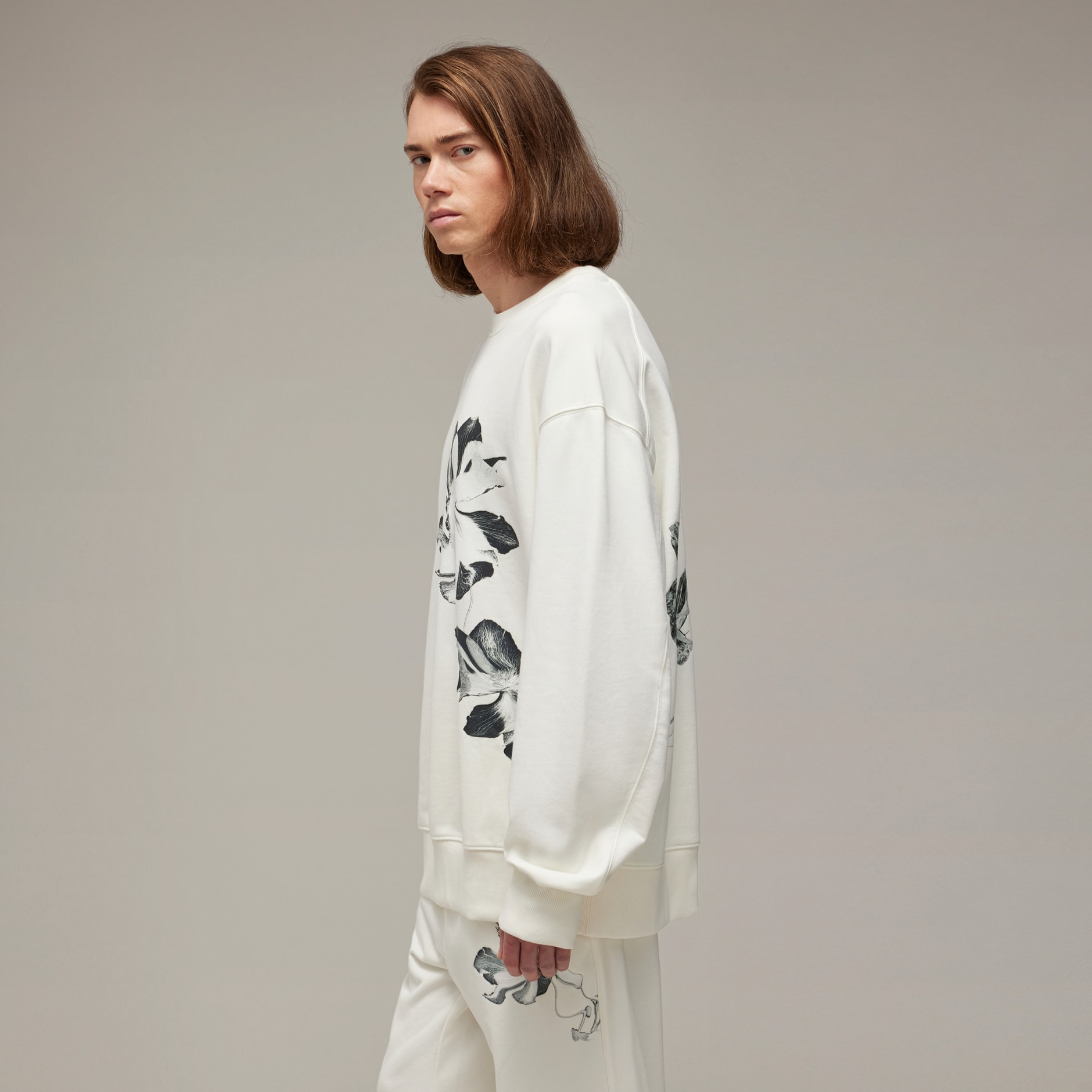 All products - Y-3 Graphic French Terry Crew Sweater - White | adidas ...