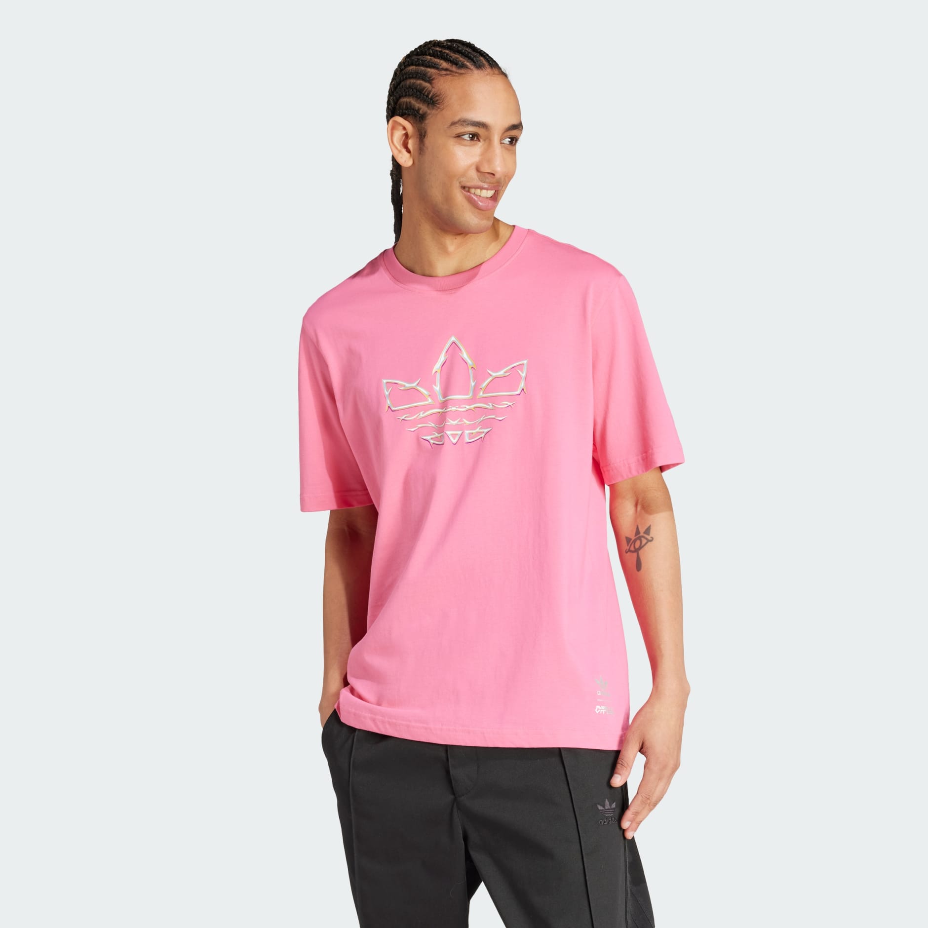 Adidas Originals Pride Graphic Short Sleeve T shirt Pink L Man