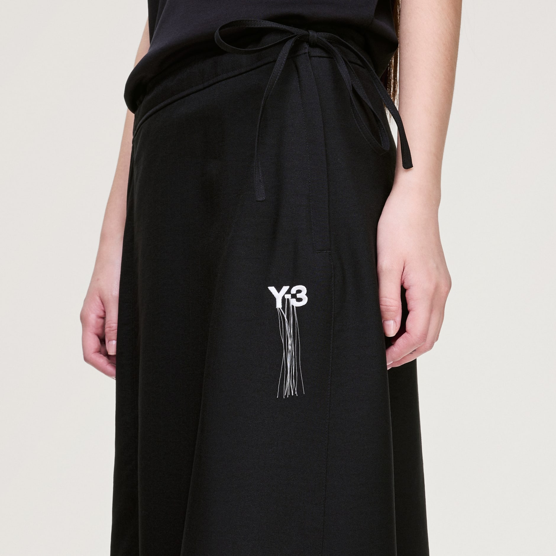 Y-3 SPORT UNIFORM RAW CUT 3 STRIPES SKIRT