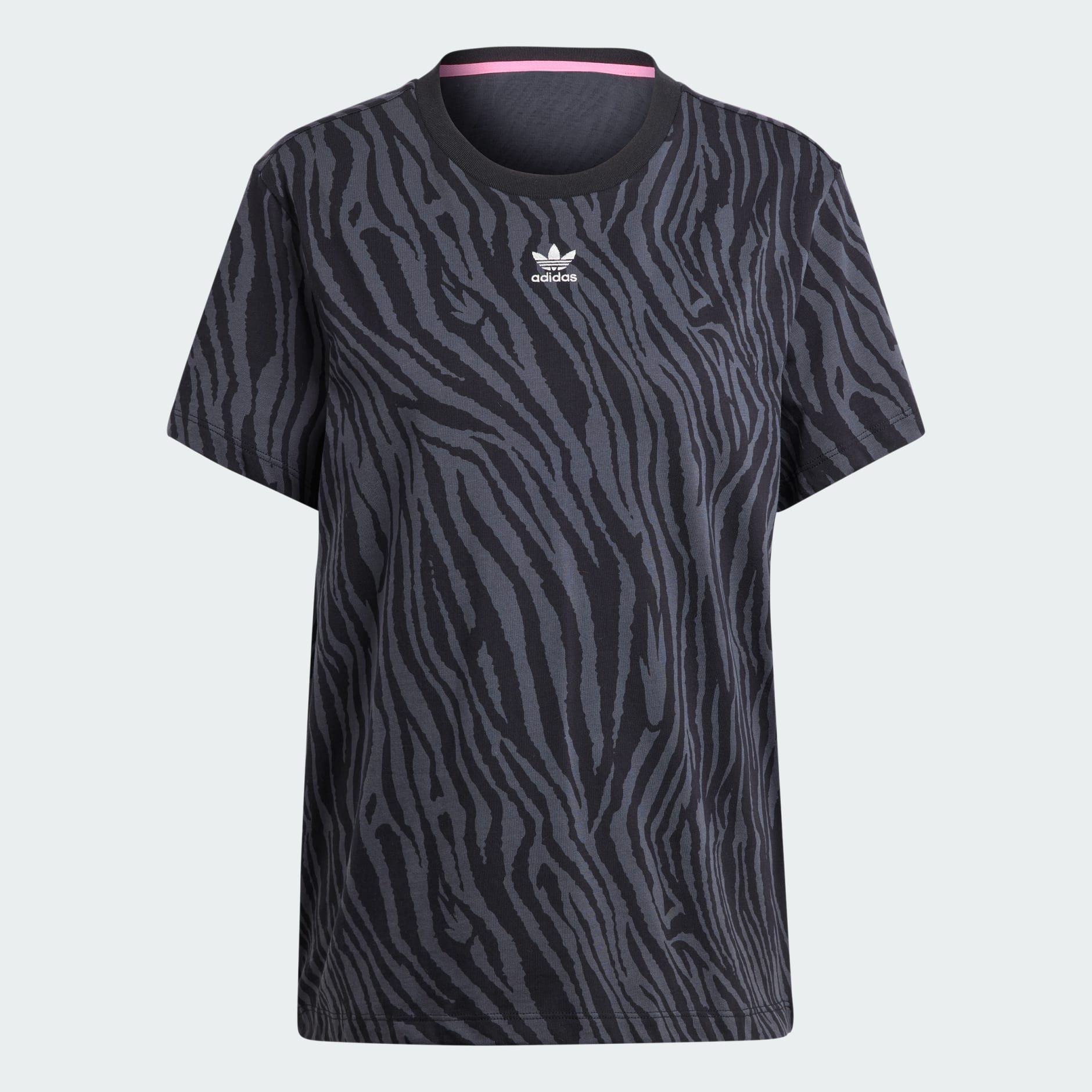 adidas Allover Zebra Animal Essentials Tee LK Print | Grey - adidas