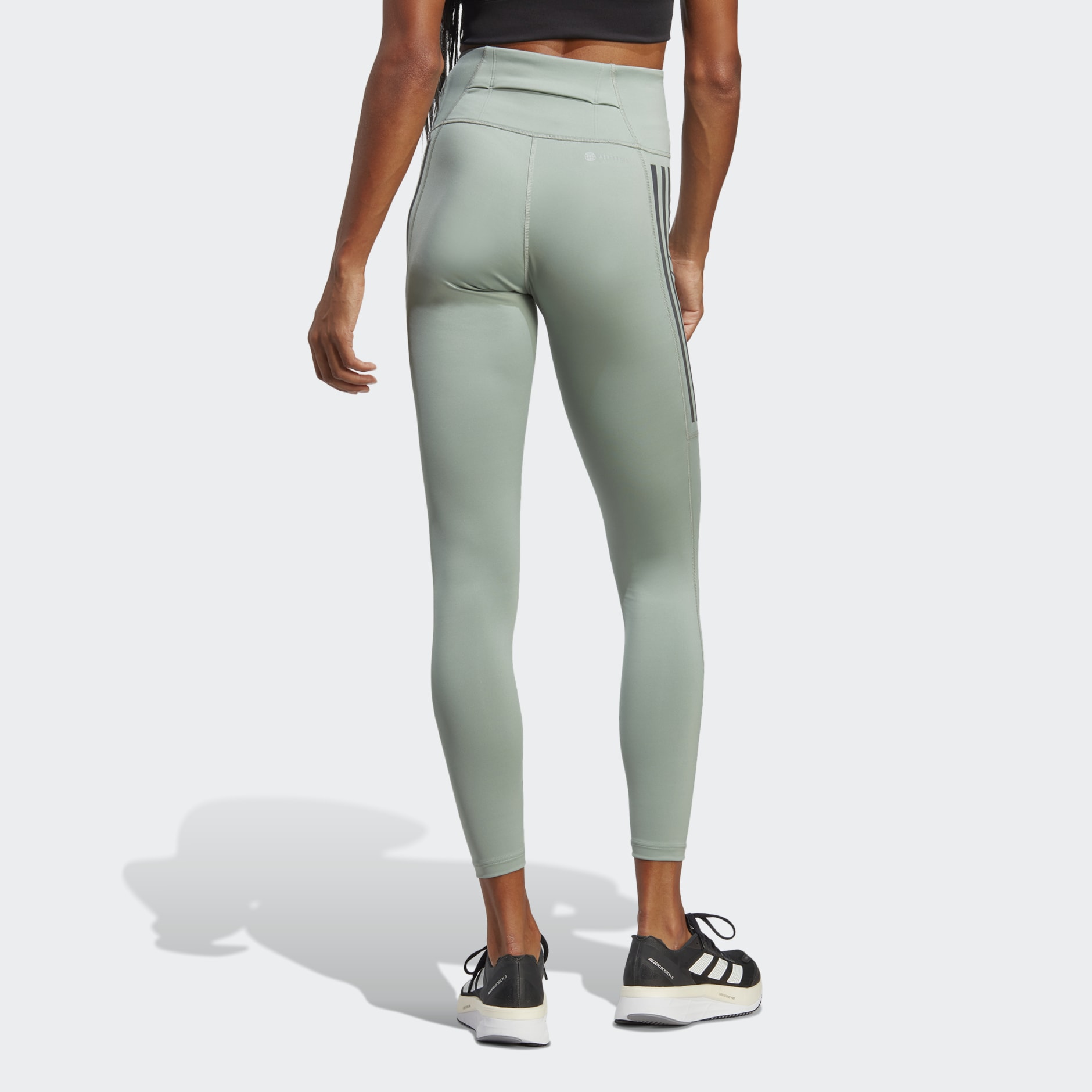 Clothing - DailyRun 3-Stripes 7/8 Leggings - Green | adidas South Africa