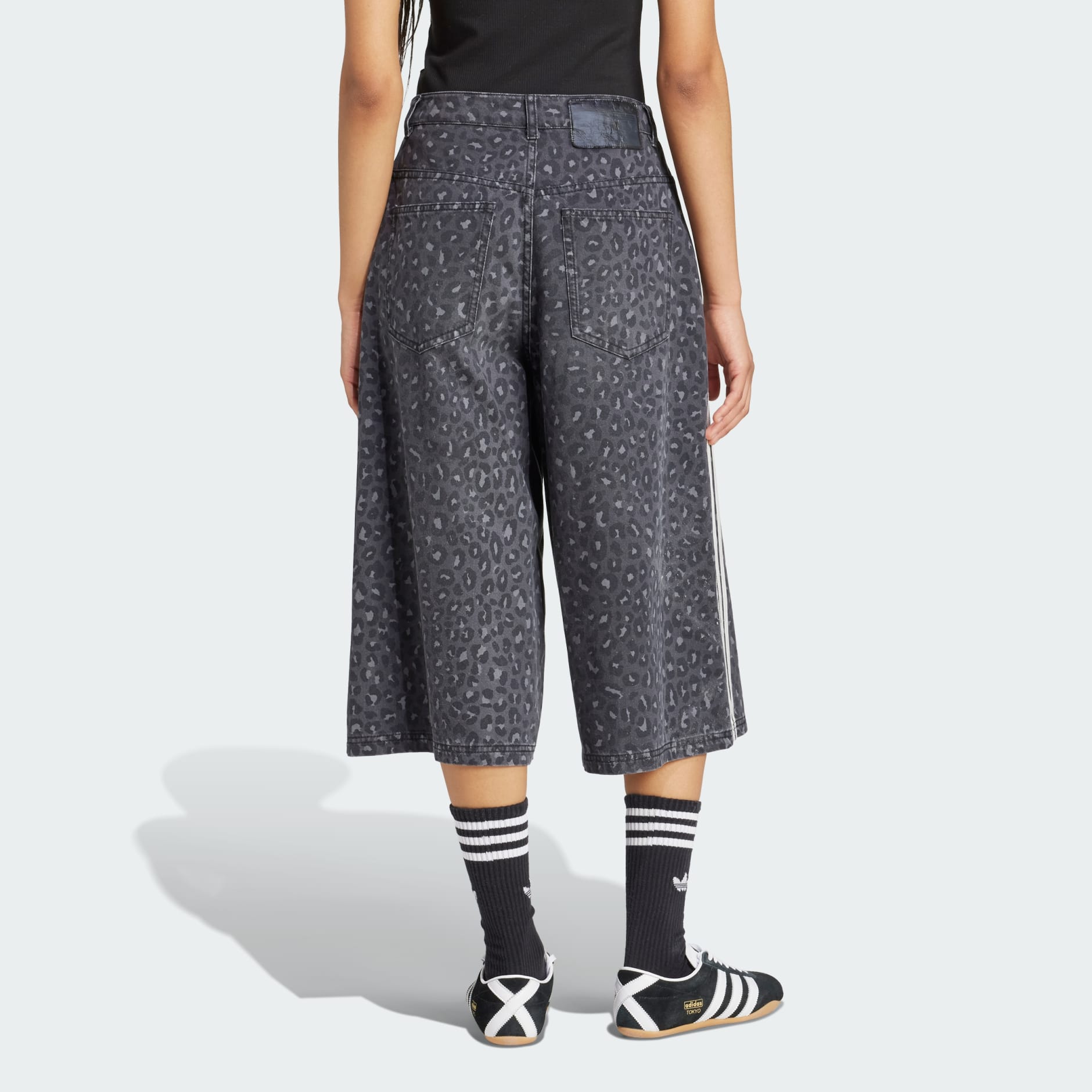 Originals Denim Leopard Print Bermuda Shorts