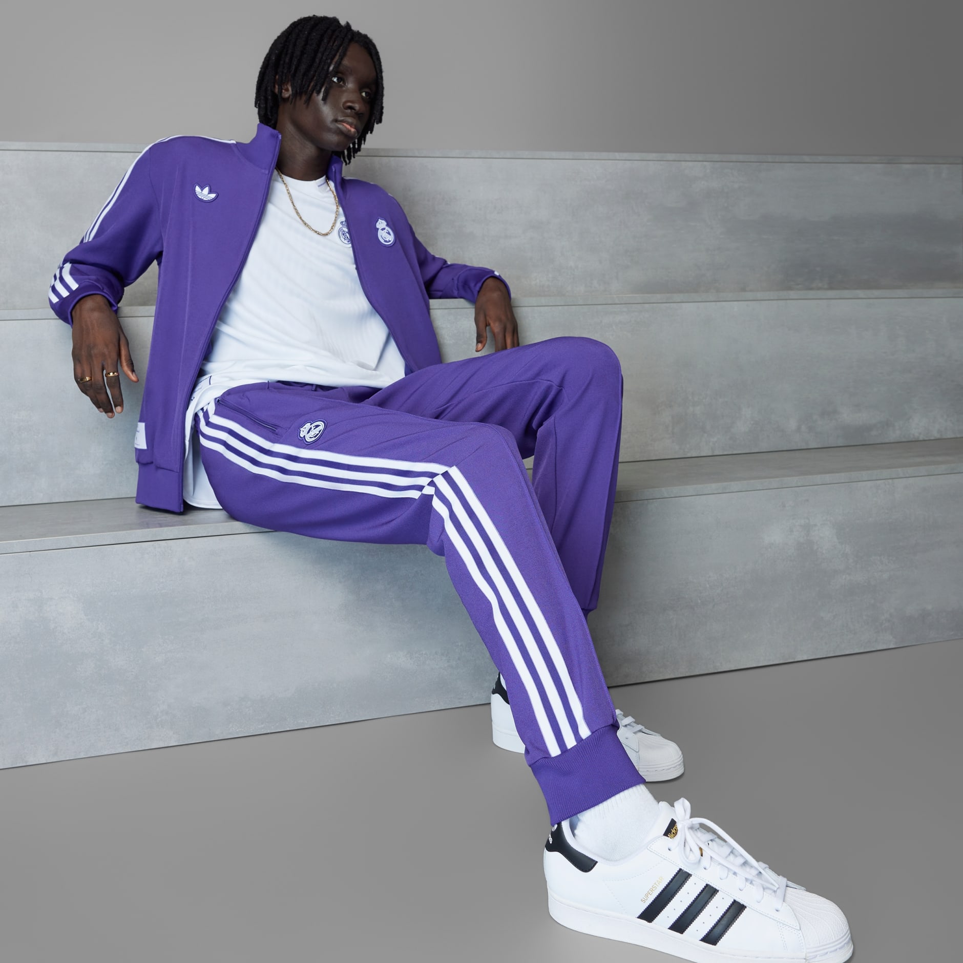 adidas Real Madrid Terrace Icons Track Pants - Purple