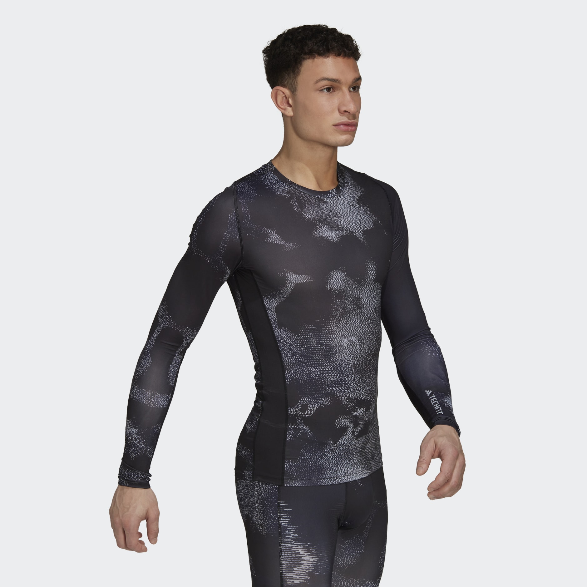 Techfit Allover Print Training Long Sleeve Tee