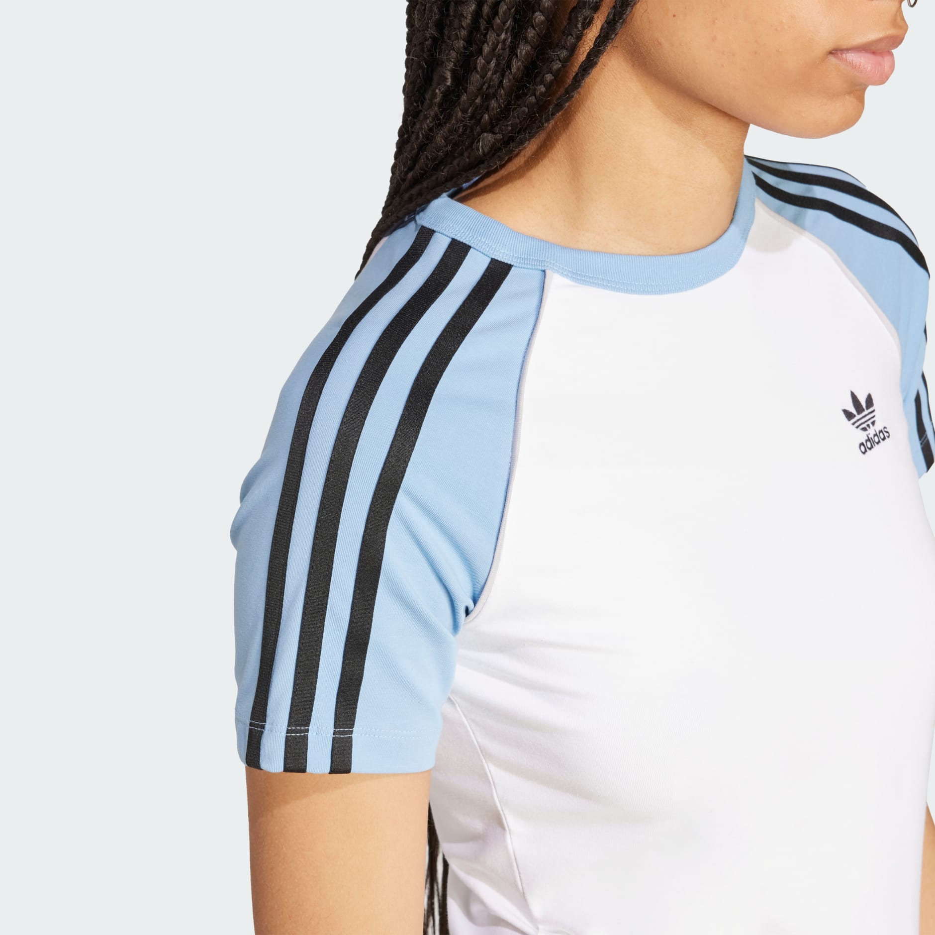 Tricou slim raglan cu 3 dungi Adicolor