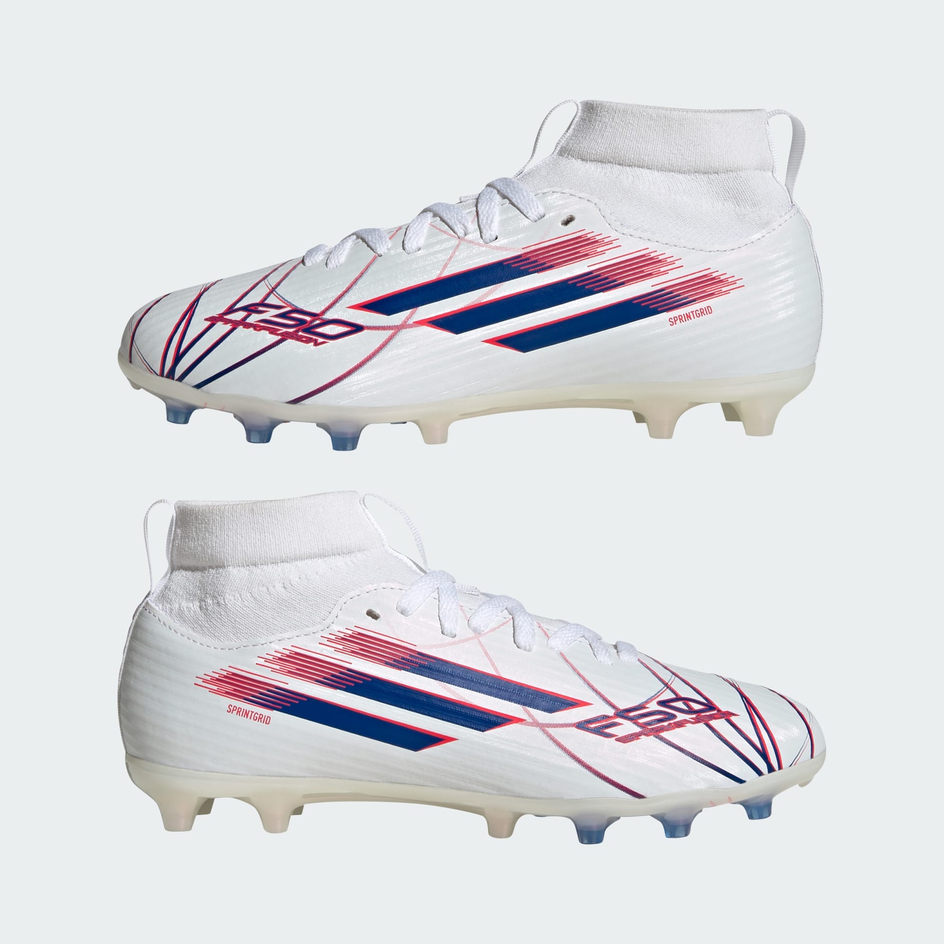 Ghete de fotbal pentru copii F50 SPARKFUSION LEAGUE de &icirc;nălțime medie, pentru teren dur/artificial