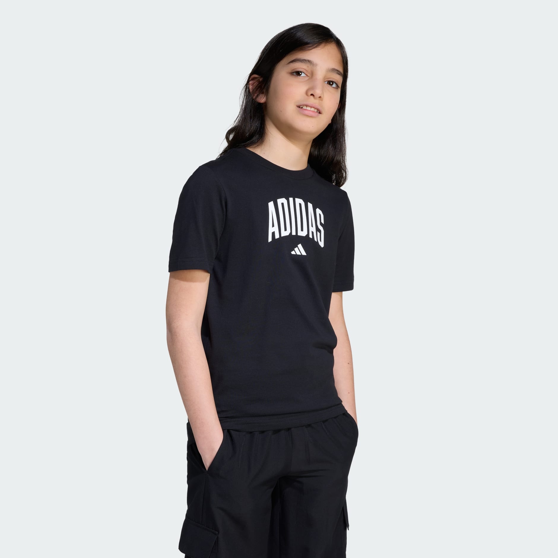 Kids Clothing - Collegiate Graphic Tee Kids - Black | adidas Oman