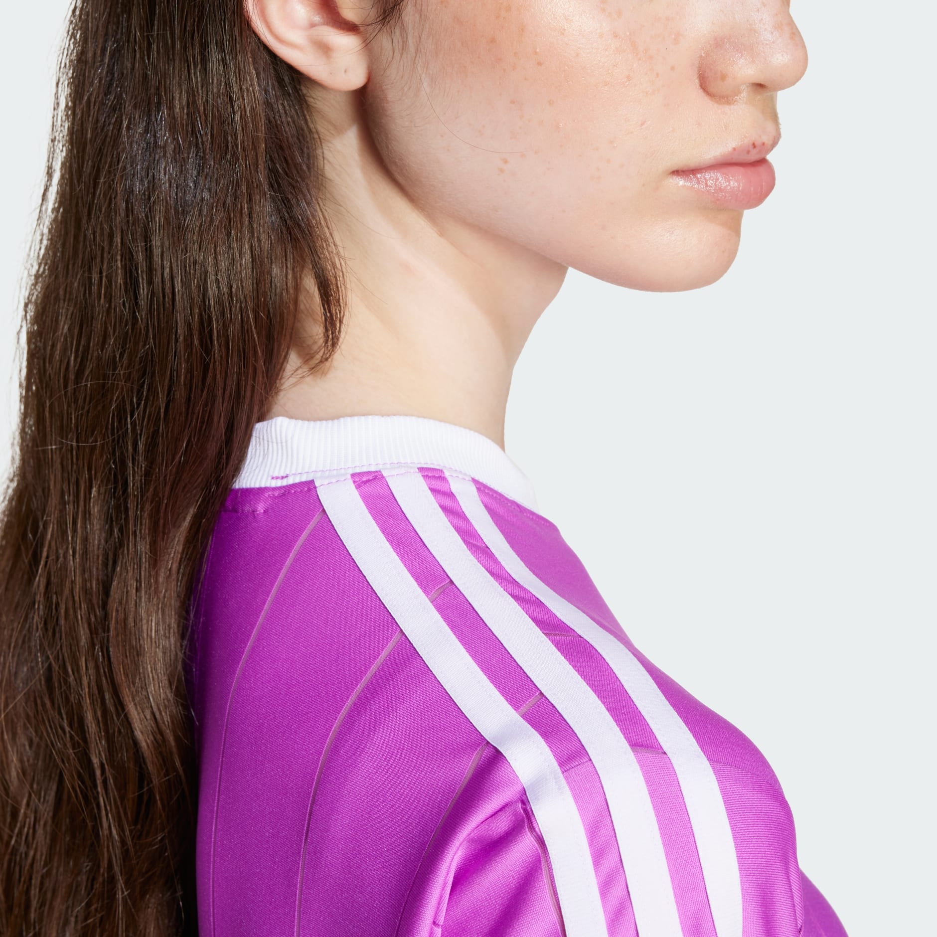 Adicolor 3-Stripes Pinstripe Tee - Purple | adidas Hong Kong