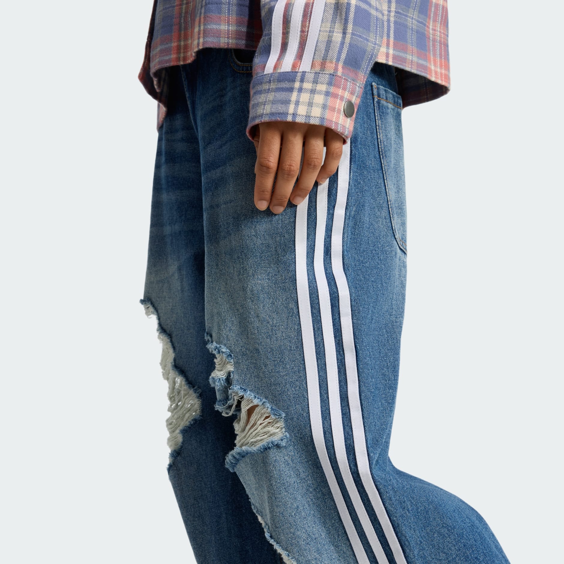 ADIDAS ORIGINALS LOOSE DENIM DESTRESSED Pants