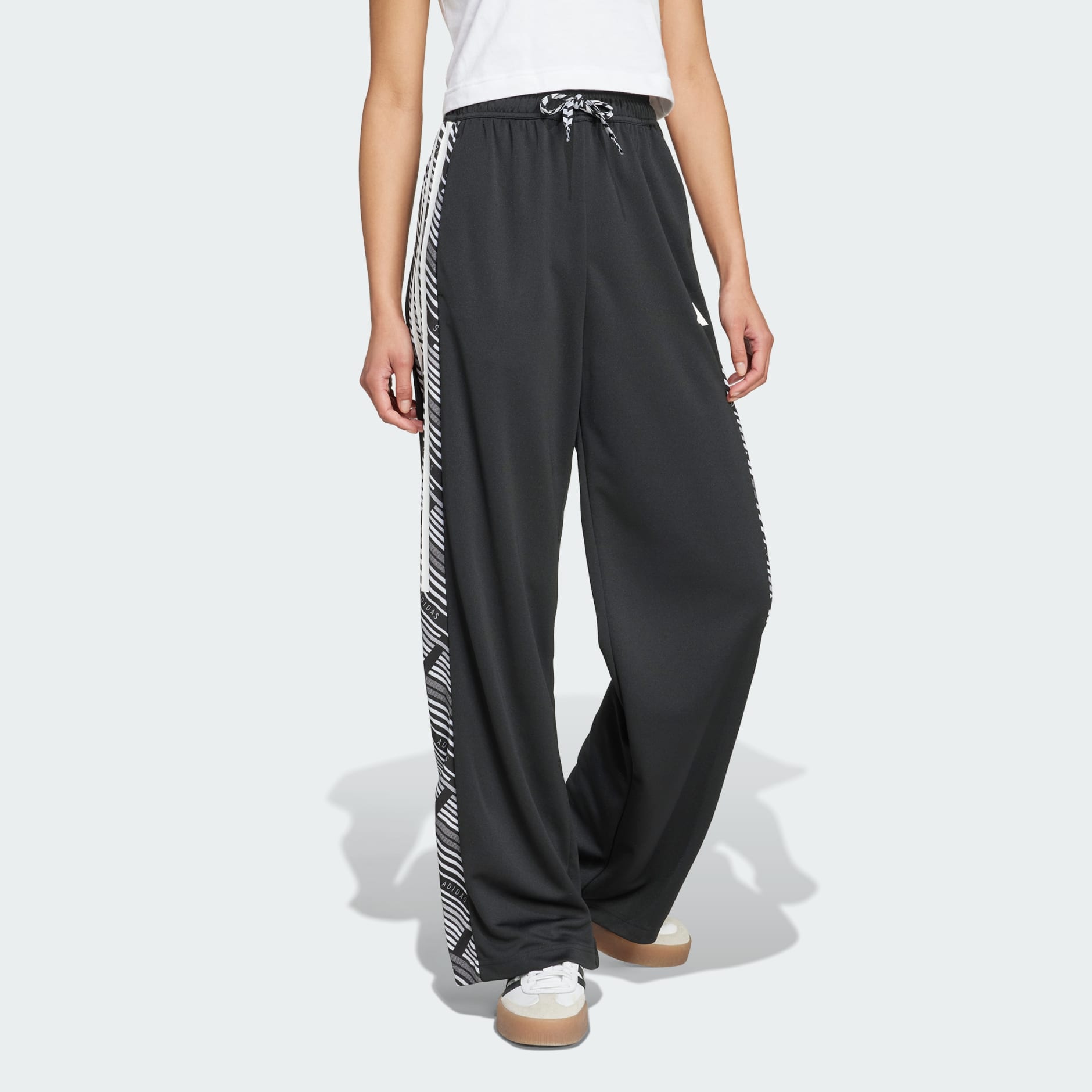 00s adidas baggy track pants wide leg Y2K black