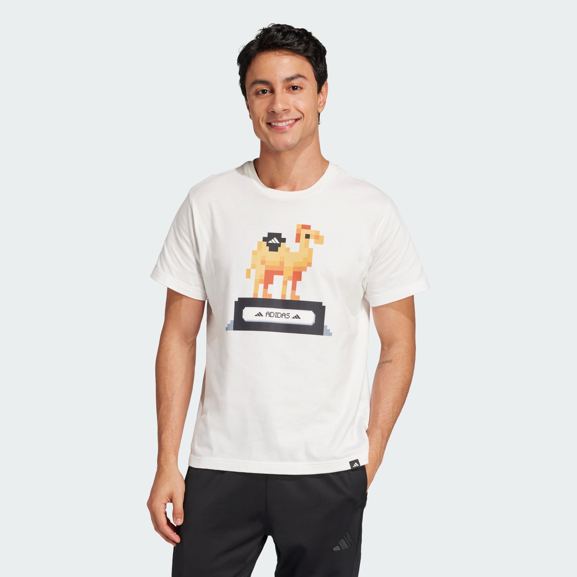 ◆adidas◆ Dog Plain Tee Gender Neutral JD2831 Clothing - Camel Pixel Tee (Gender Neutral) - White | adidas