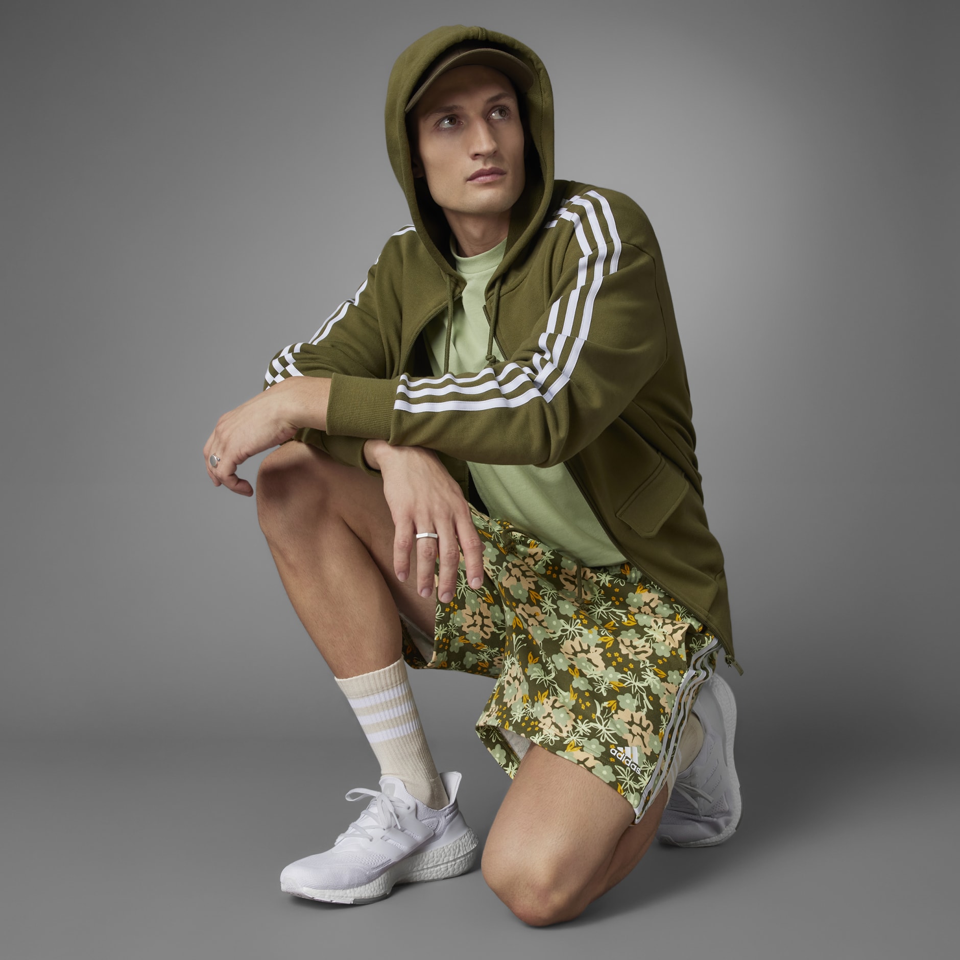 Grow Positivity Cotton 3-Stripes Shorts