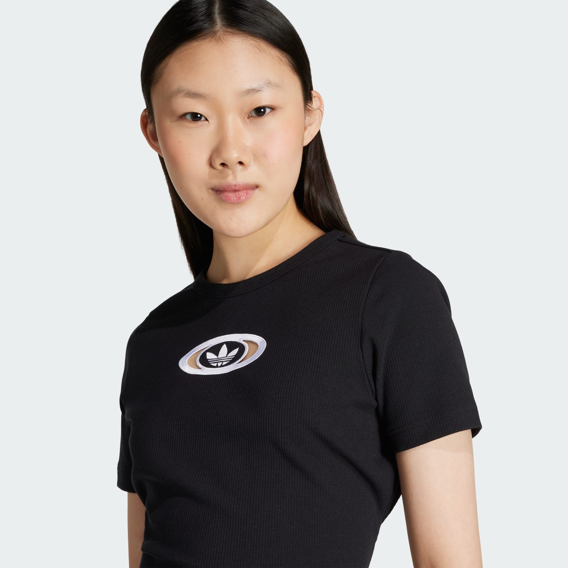 adidas Originals Campus 2000 Back Cut Out Rib Tee - Black
