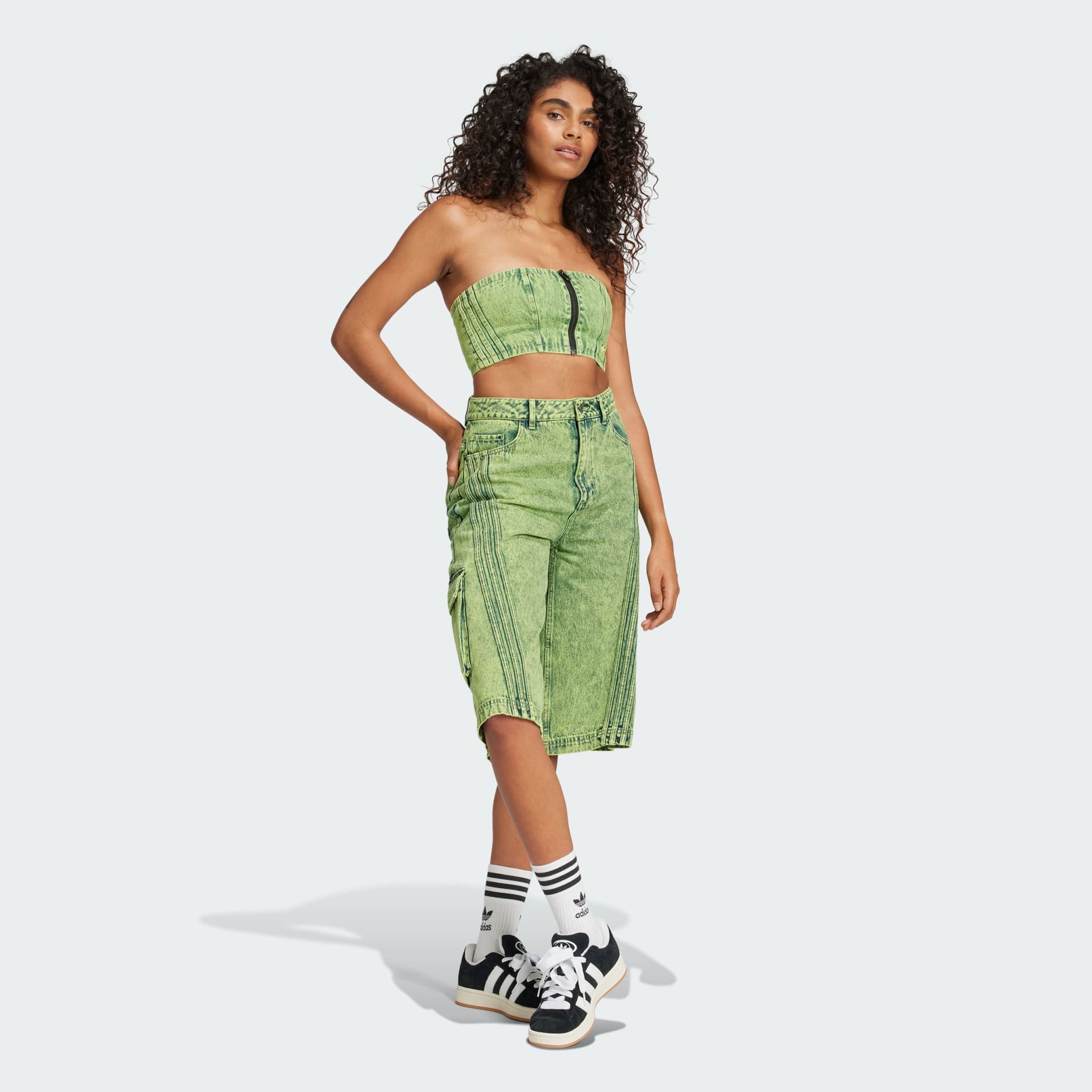★★Adairs★★ ADILENIUM 2 Washed Denim Tube Top Lime JM9281 adidas Originals - Adilenium Season 2 Washed Denim Tube Top