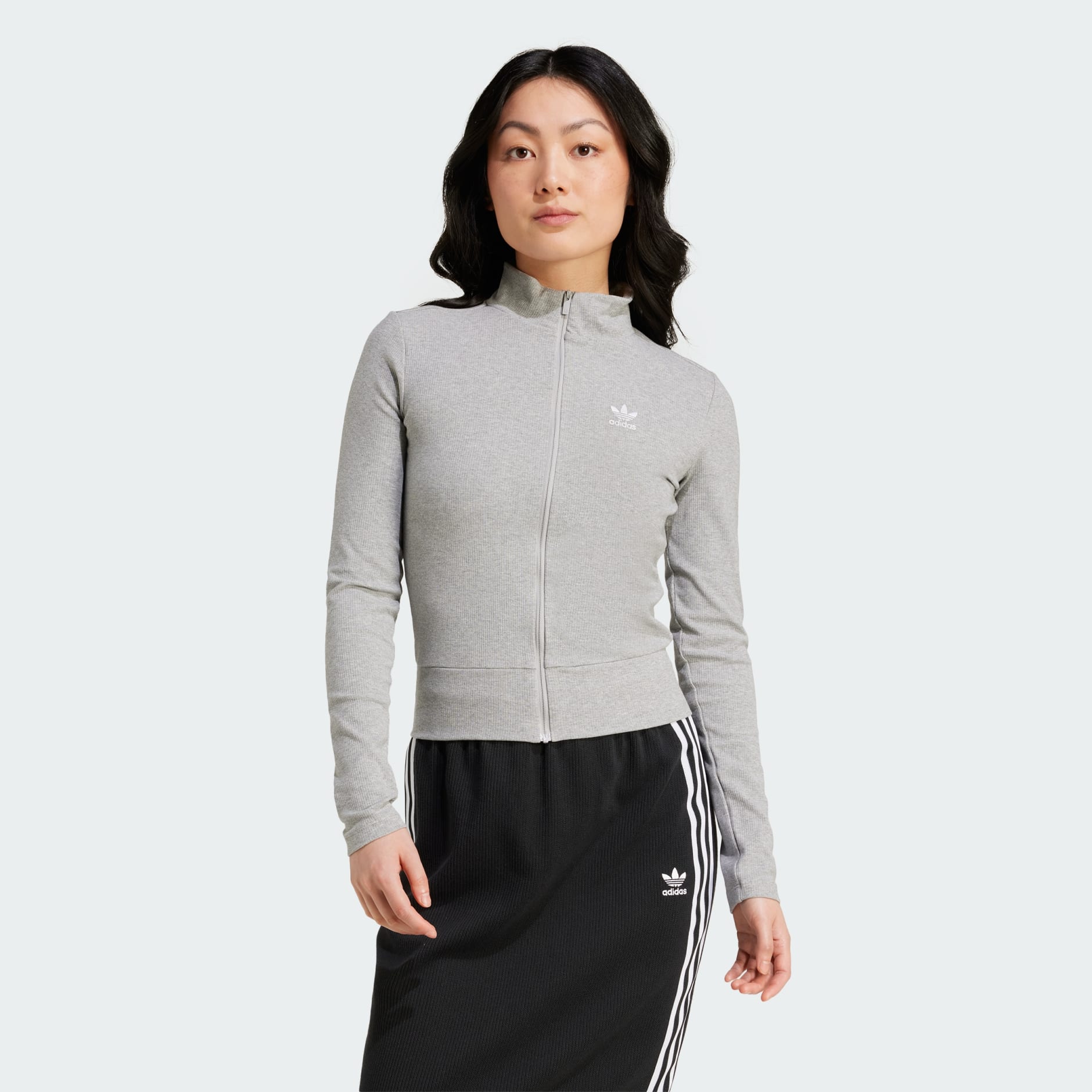 Chaqueta Deportiva Essentials Acanalada Cierre Frontal