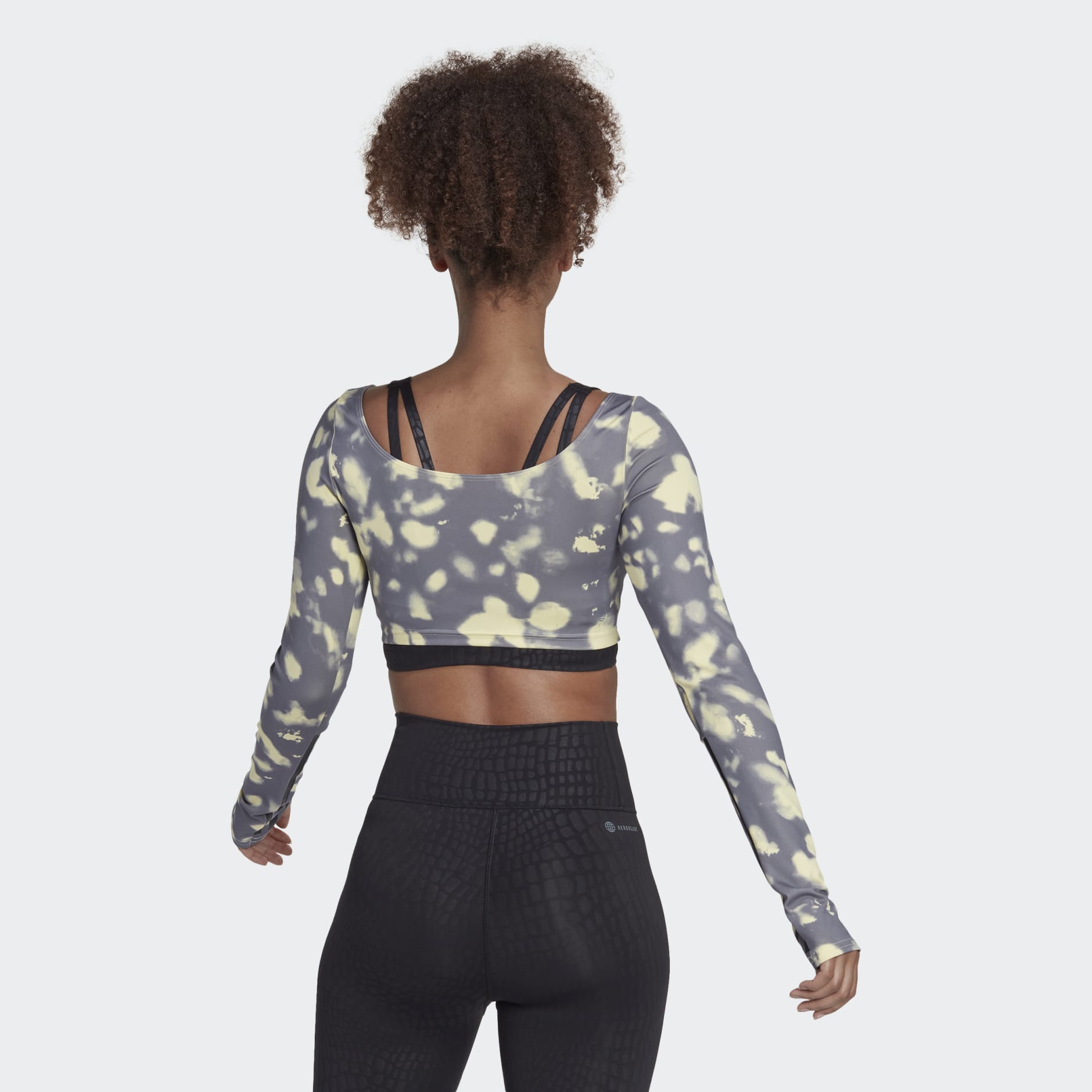 Hyperglam Cut 3-Stripes Long Sleeve Crop Top
