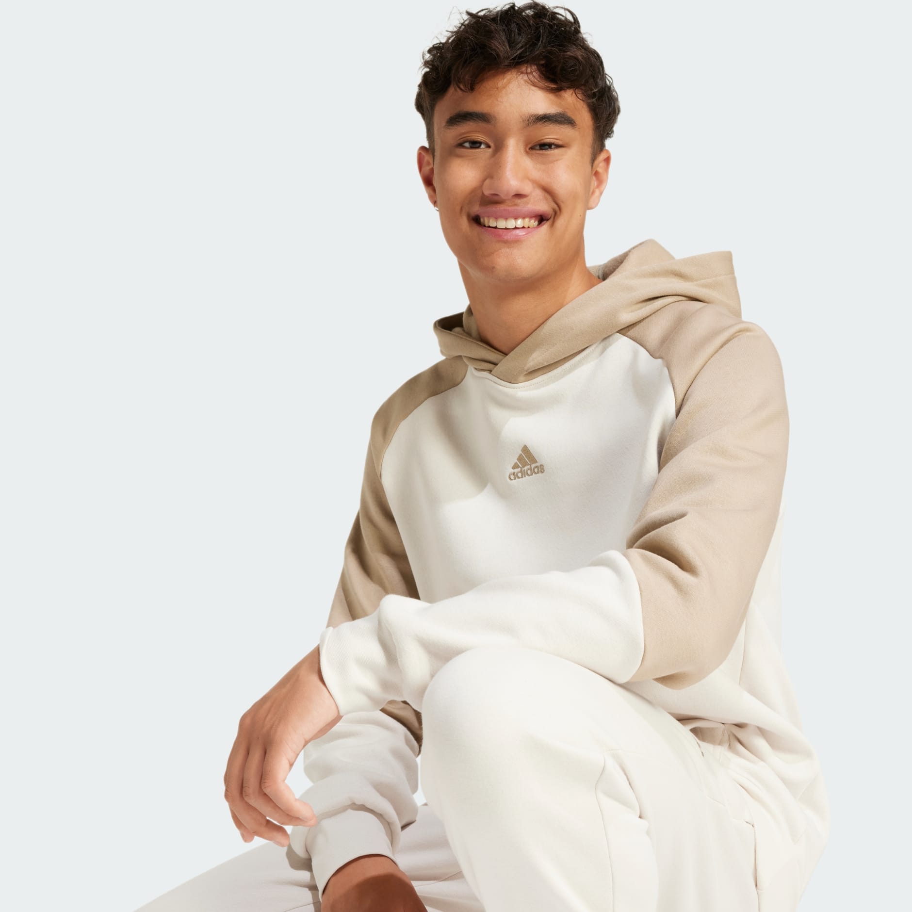 Adidas Sportswear Fleece Colorblock Track Suit Beige Adidas Uae