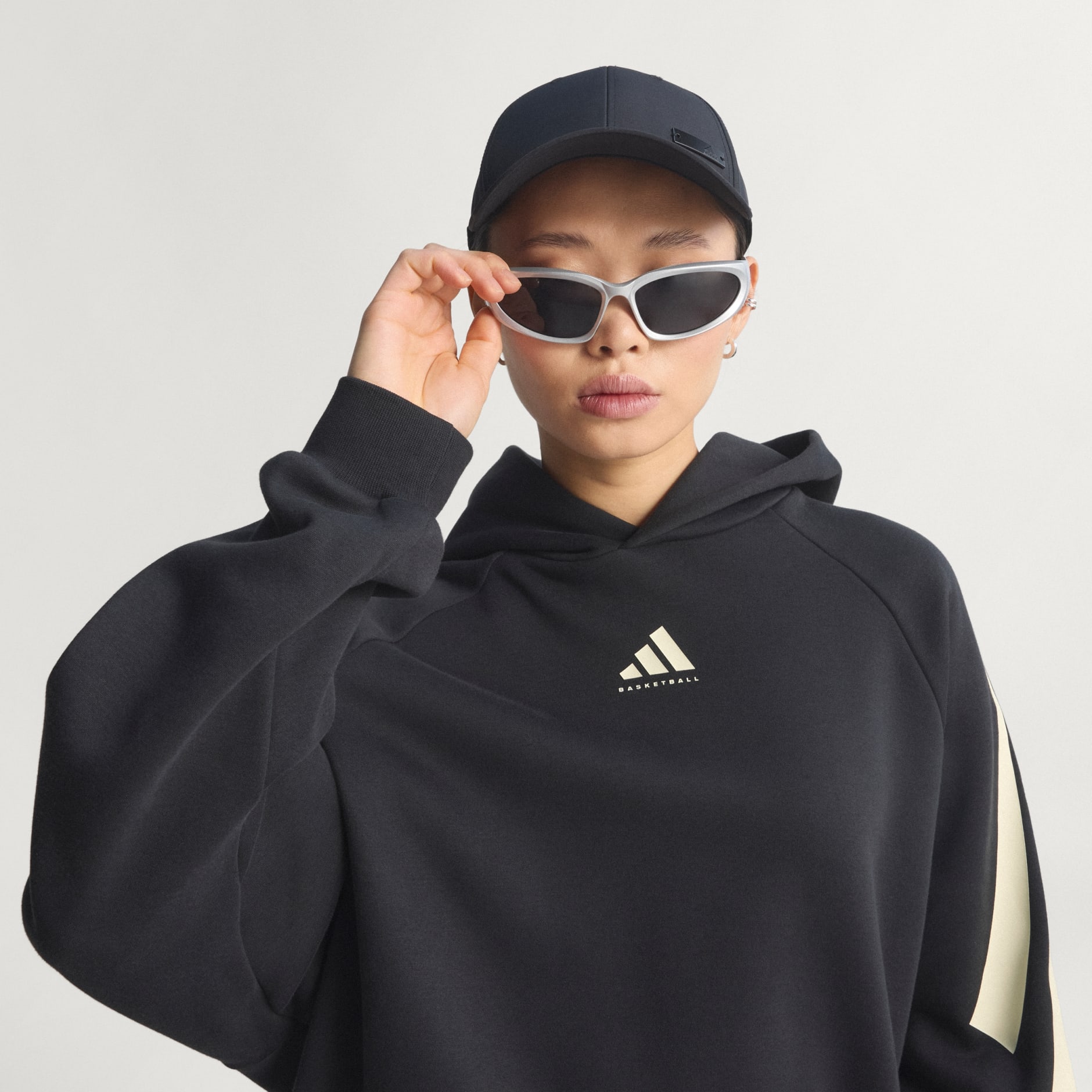 adidas 籃球三間絨毛有帽衫 (中性)