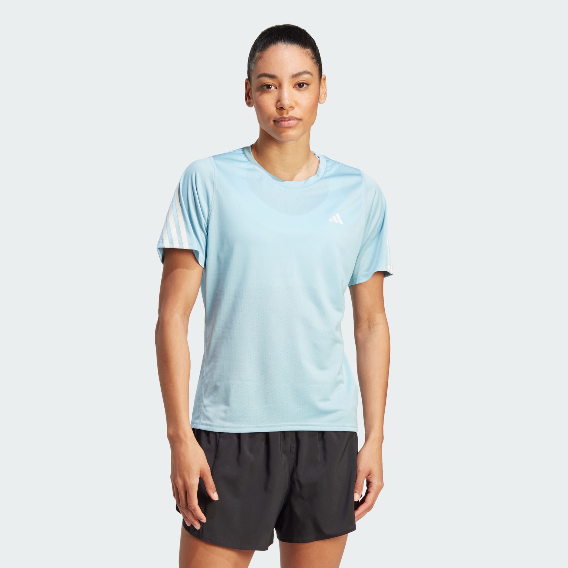 Women's Clothing - Run Icons 3-Stripes Low-Carbon Running Tee - Blue ...