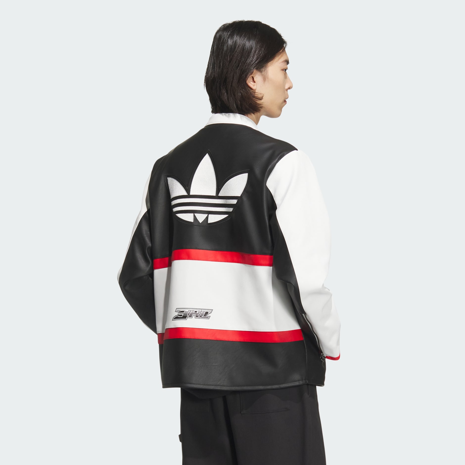 Racing V-Day Pleather Jacket - White | adidas Hong Kong