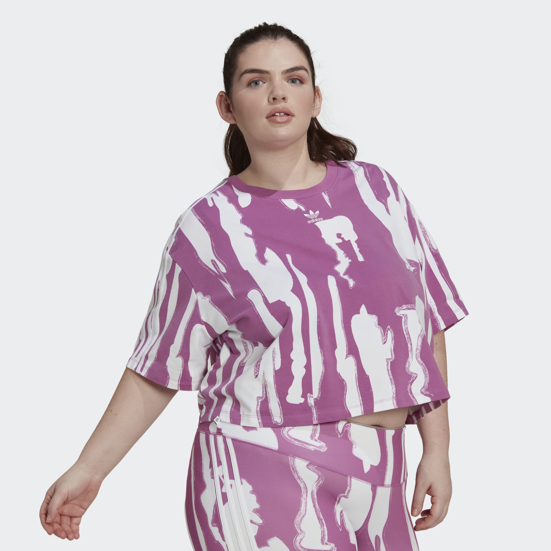 Thebe Magugu Allover Print Crop Tee (Plus Size)