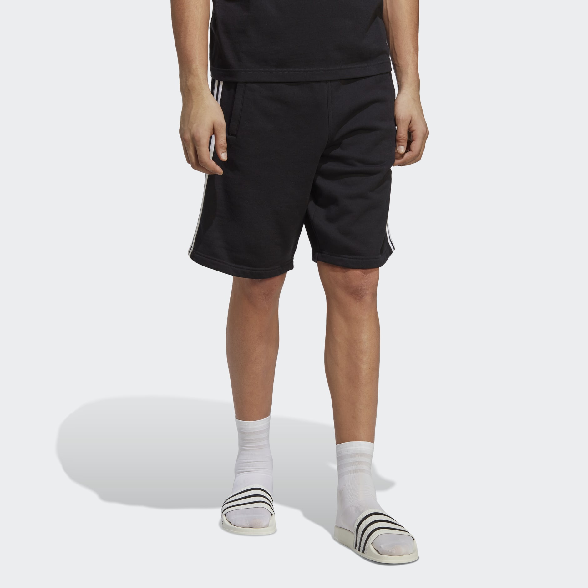 adidas Adicolor Classics 3-Stripes Sweat Shorts - Black | adidas UAE