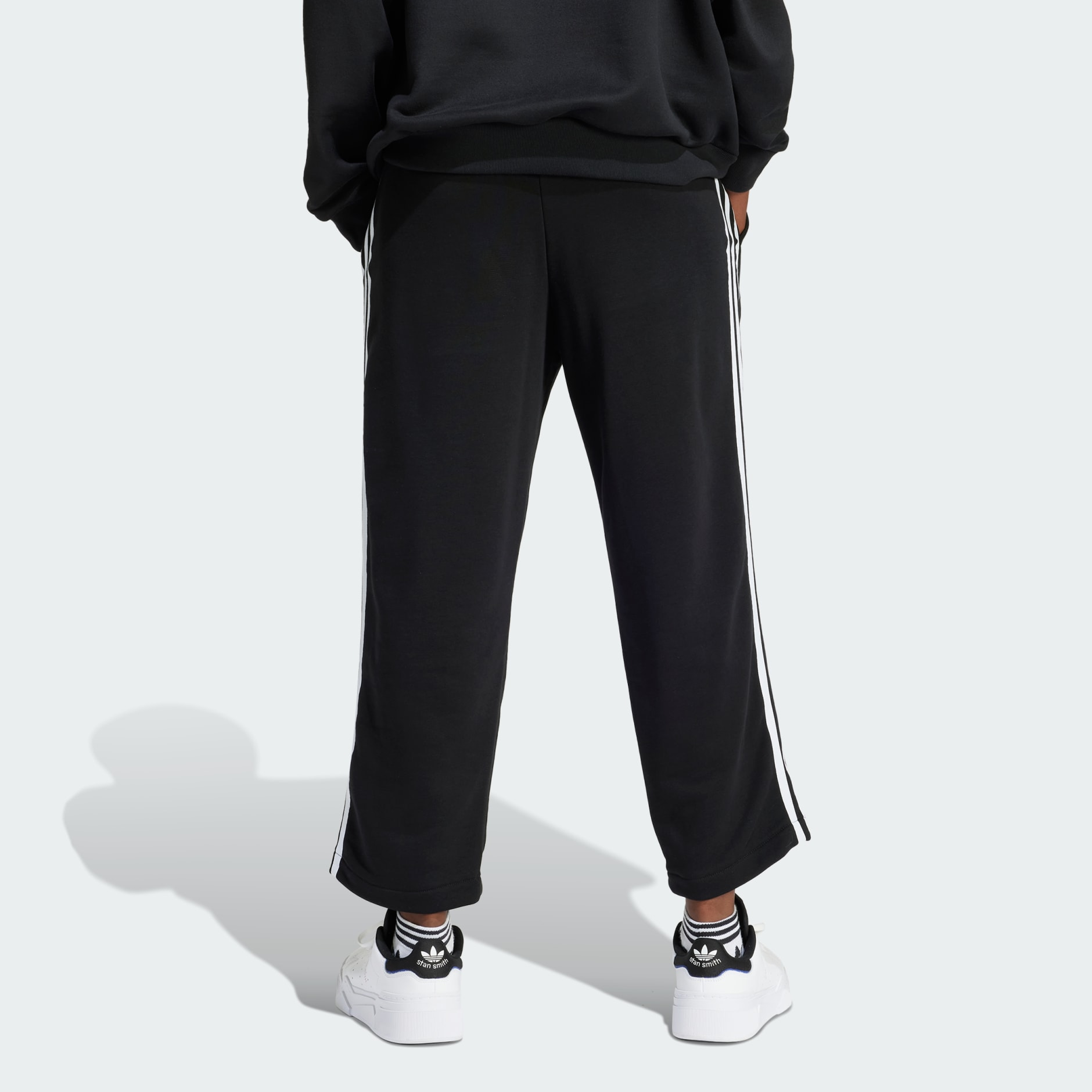 adidas 3 Stripes Open Hem Loose Joggers Black adidas UAE