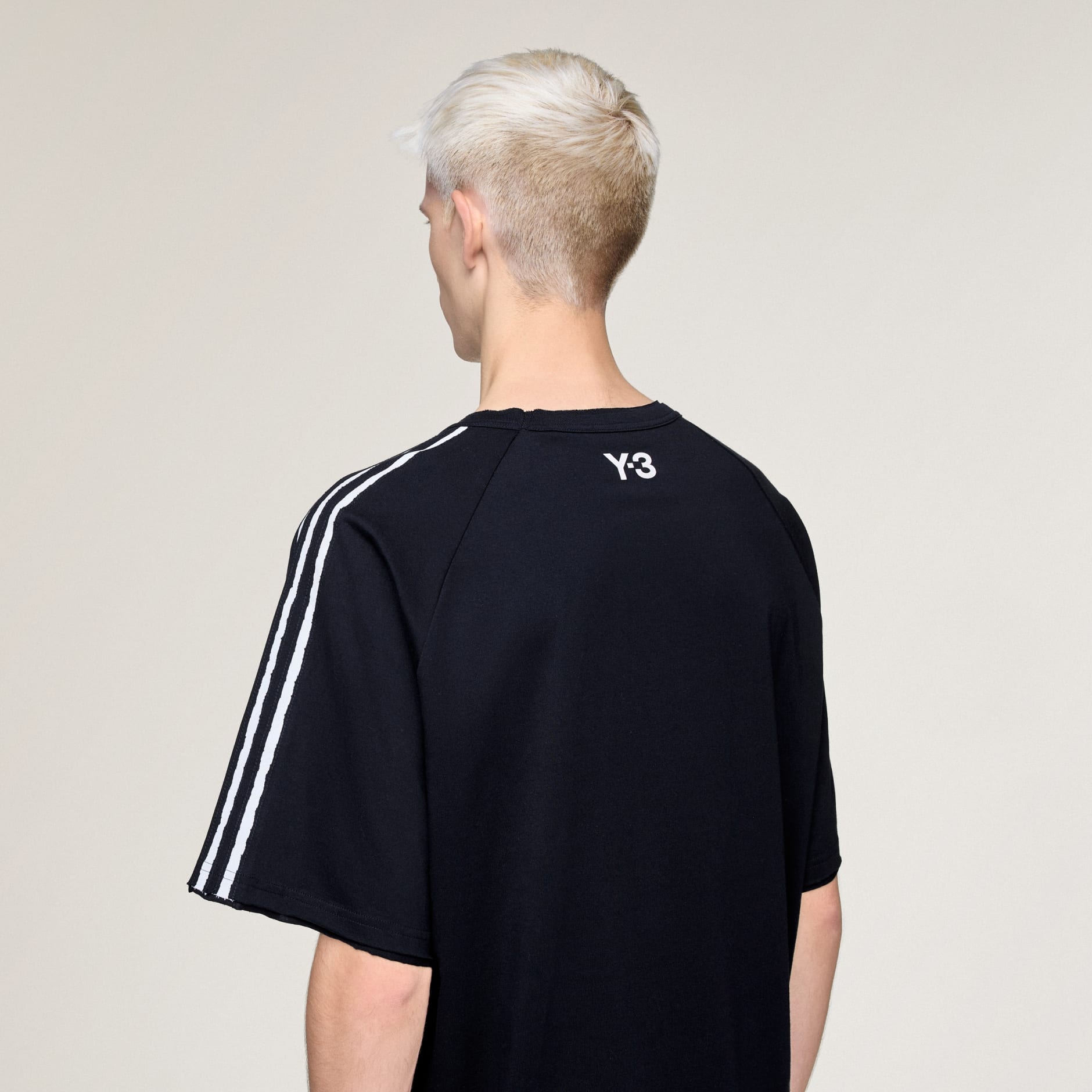 Y-3 RAW EDGE 3 STRIPES SHORT SLEEVE TEE
