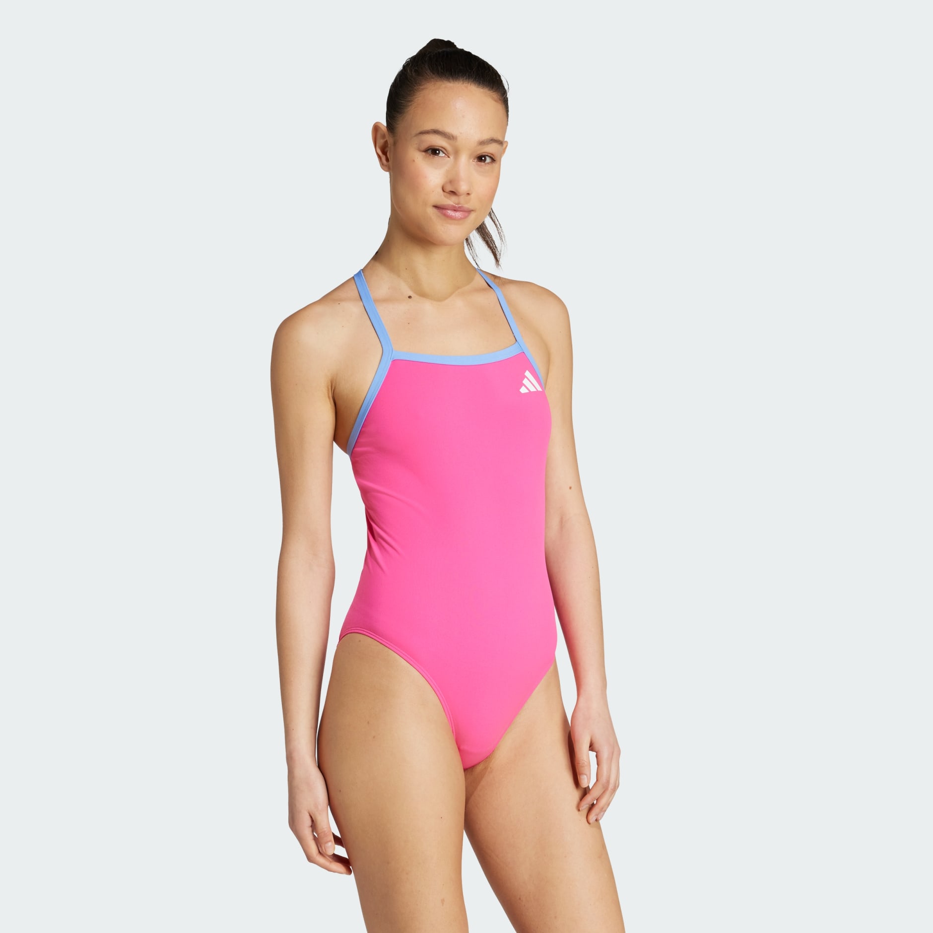 ★送料無料★ADIDAS SWIM 薄いストラップVバック水着JM8140 CLOTHING - Thin Straps V-back Swimsuit - Pink | adidas Oman