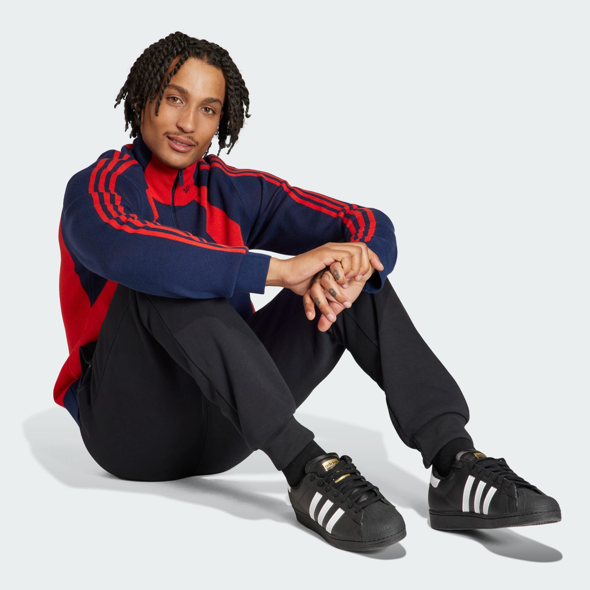 Clothing - Quarter-Zip Jumper - Red | adidas South Africa