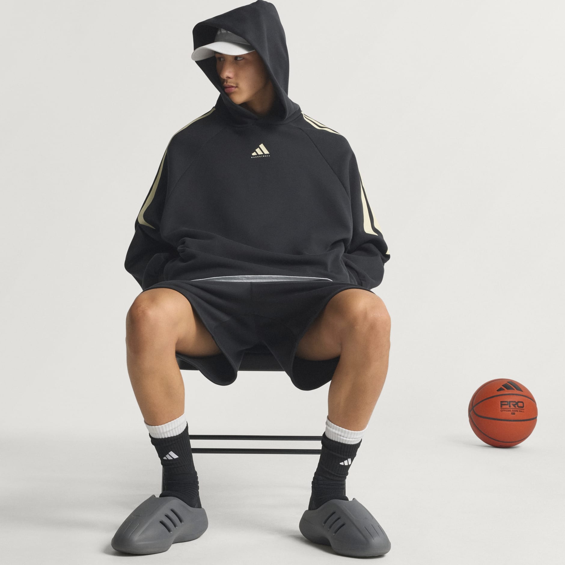 adidas 籃球三間絨毛有帽衫 (中性)