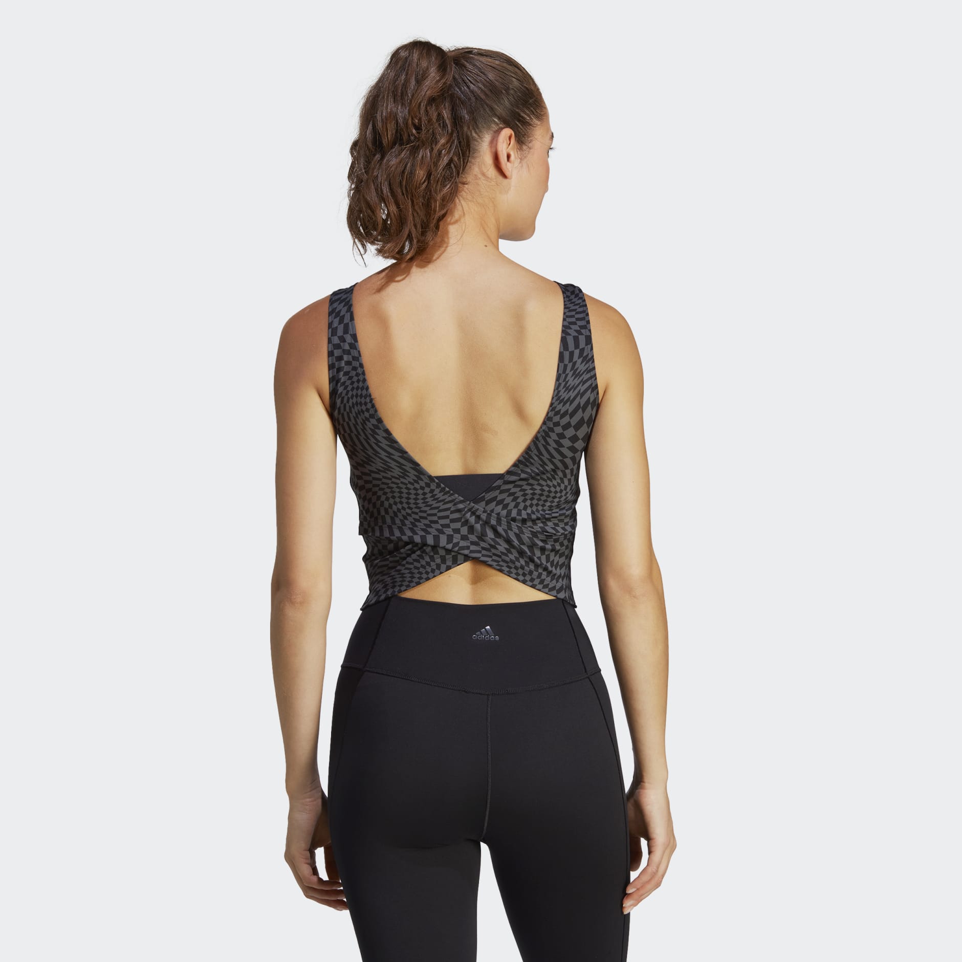 Women's Clothing - Print Clash Yoga Tank Top - Black