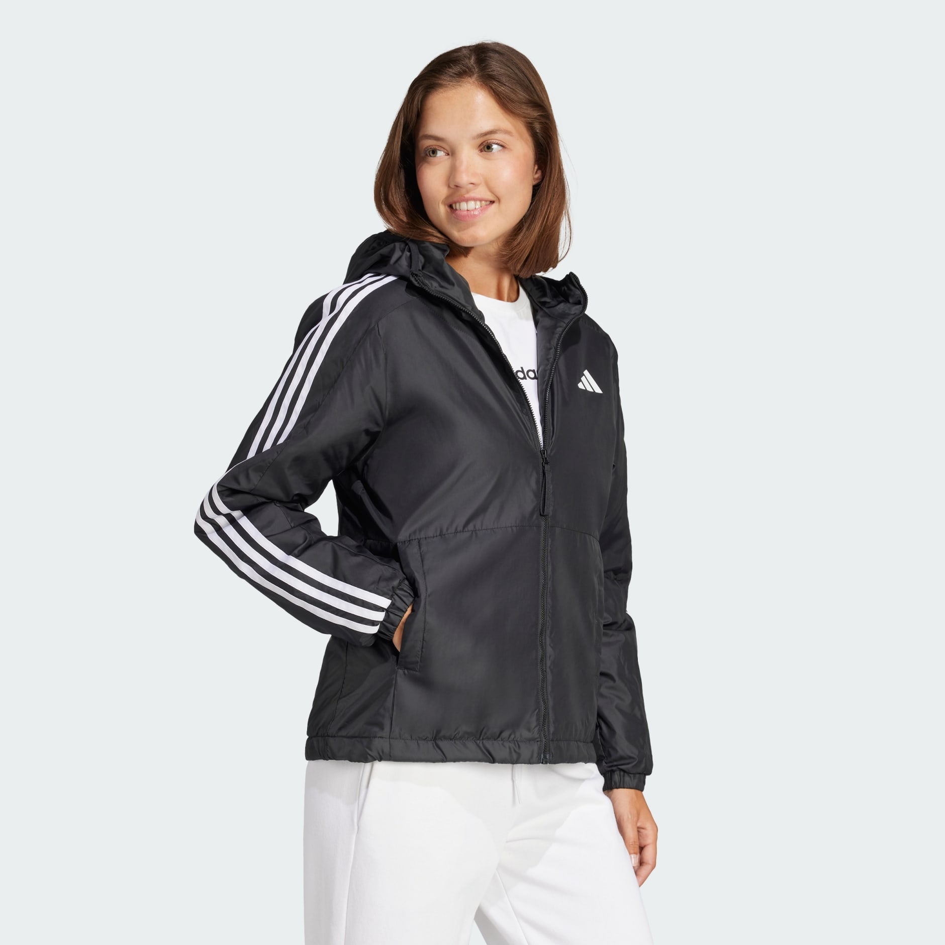 Essentials 3-Stripes Insulation Hooded Jacket