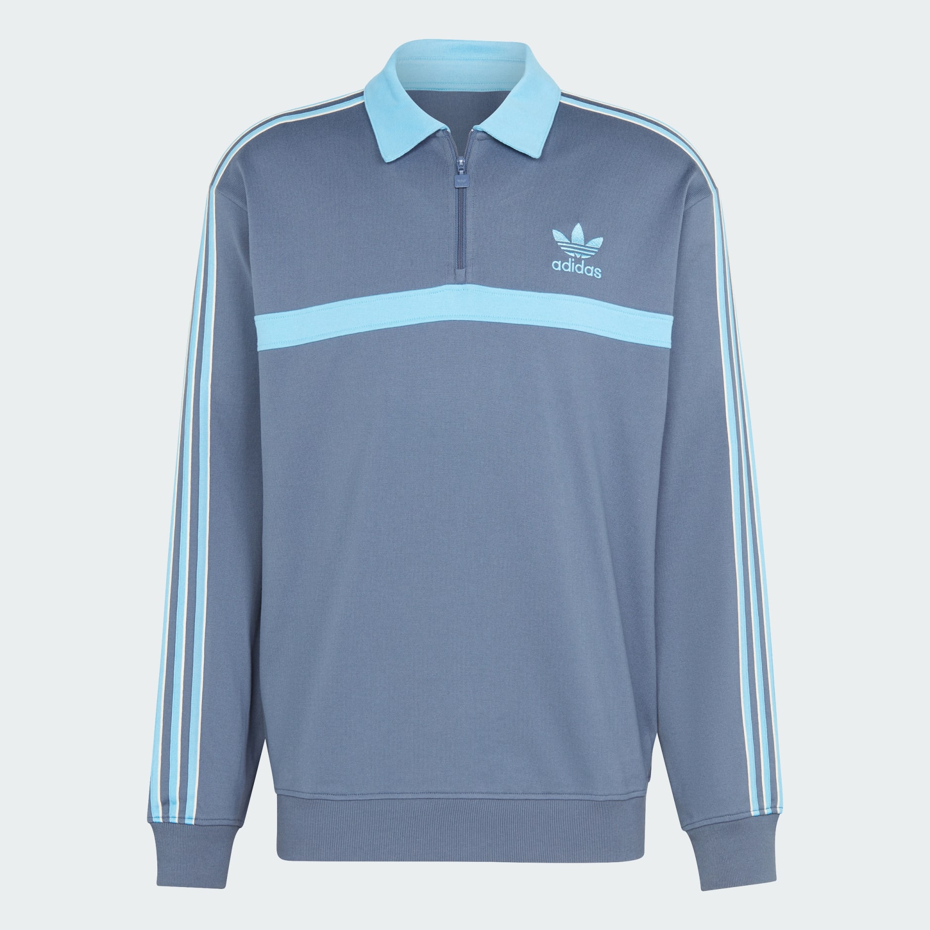 Men s Clothing Collared Sweatshirt Blue adidas Saudi Arabia