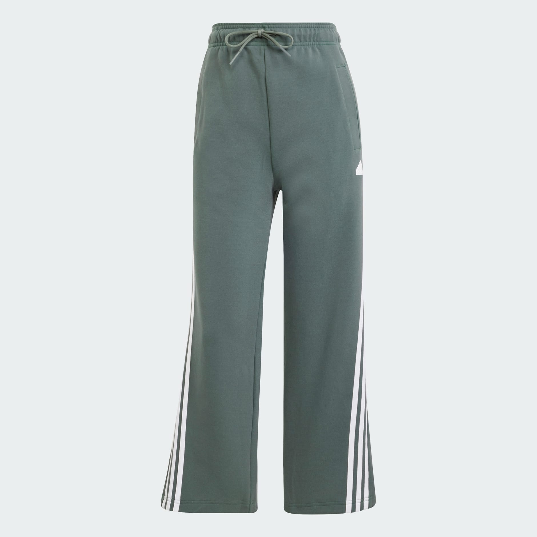 Adidas Future Icons 3 Stripes Open Hem Pants Grey Adidas Uae