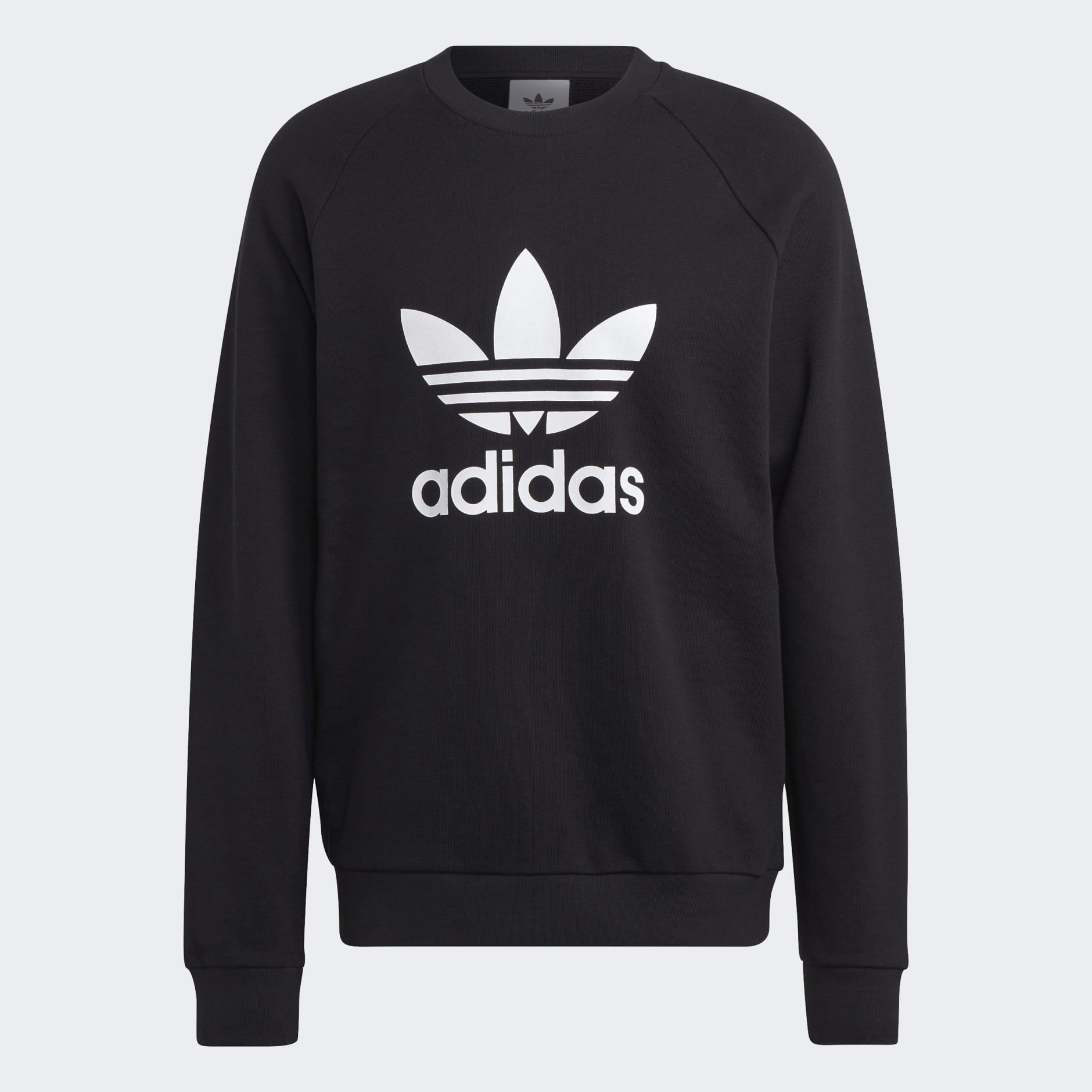 Adidas originals logo outlet crew neck sweatshirt black