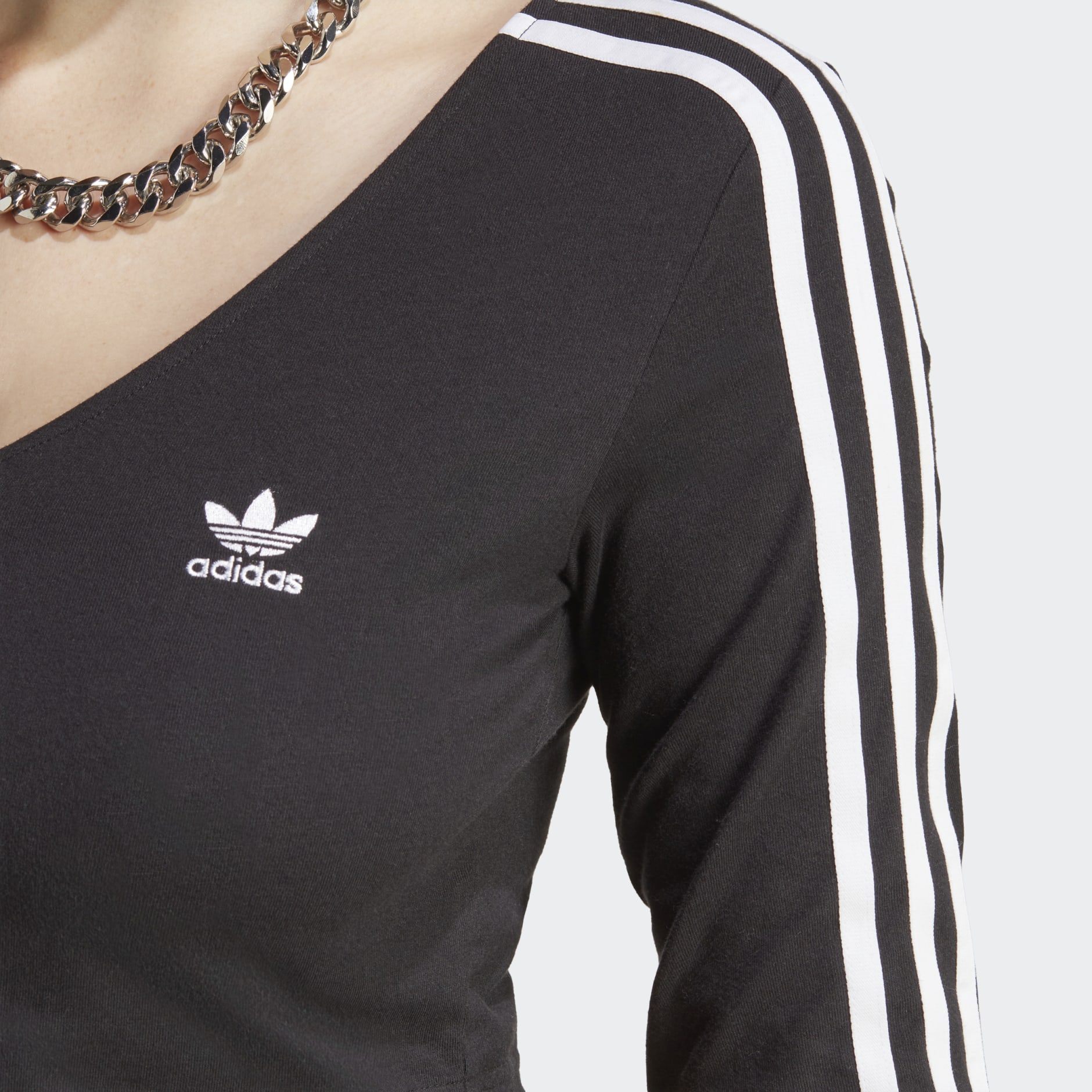 Neu in dieser Saison! Women\'s Clothing - Tee Black | Long Button Adicolor adidas Oman 3-Stripes Sleeve - Classics