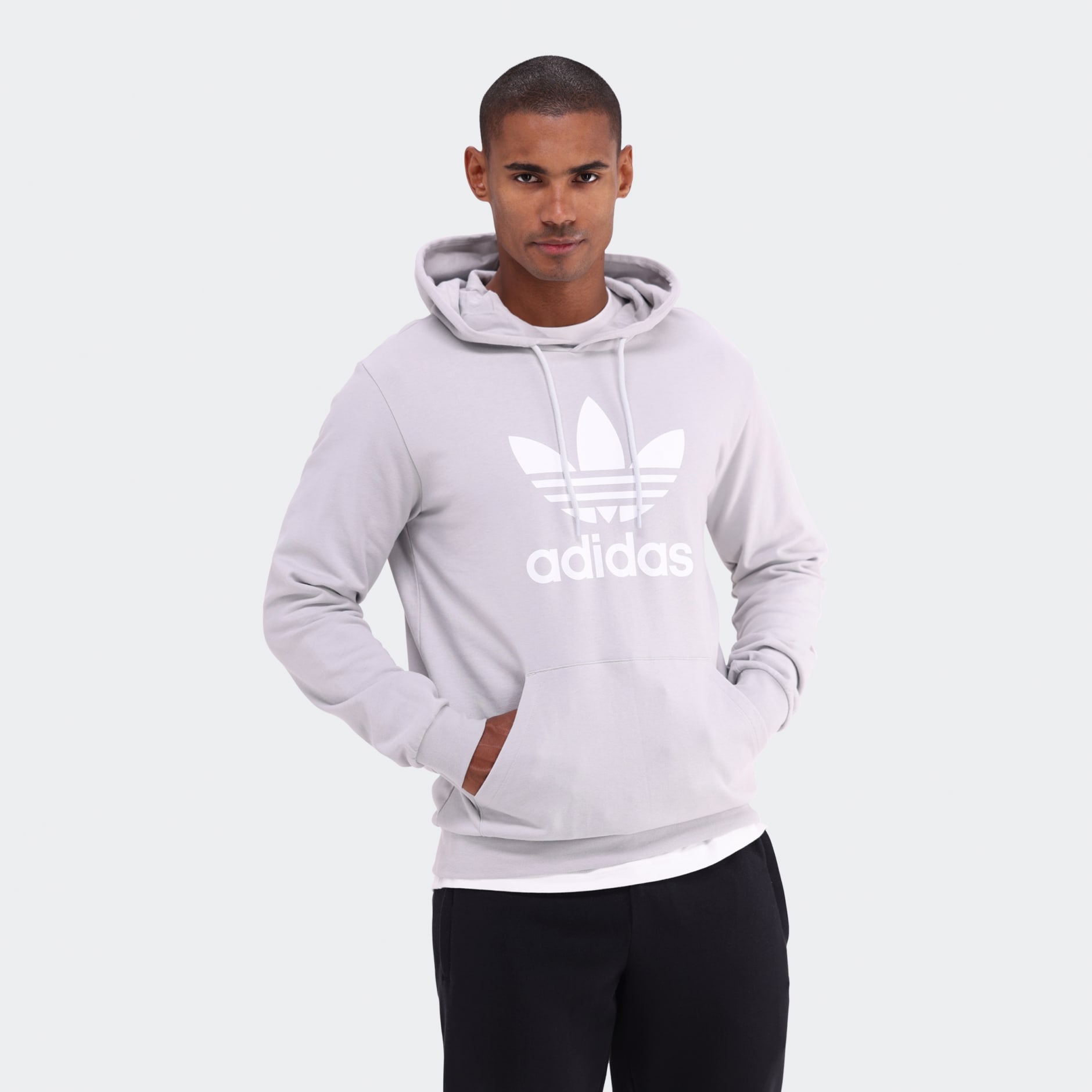 Clothing Adicolor Classics Trefoil Hoodie Grey adidas South - Main Image