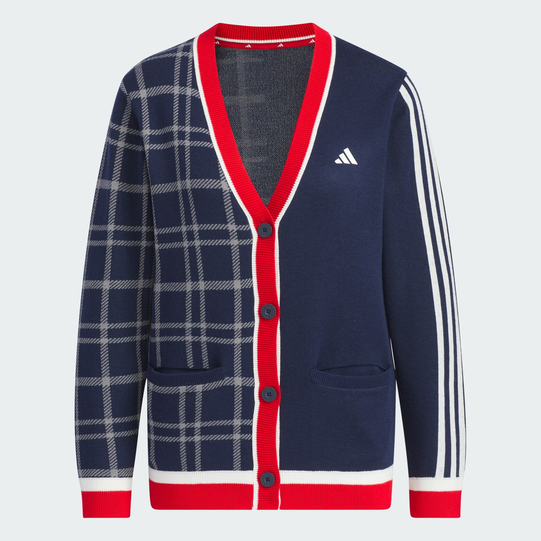 Fully Fashion 3-Stripes and Checked Cardigan