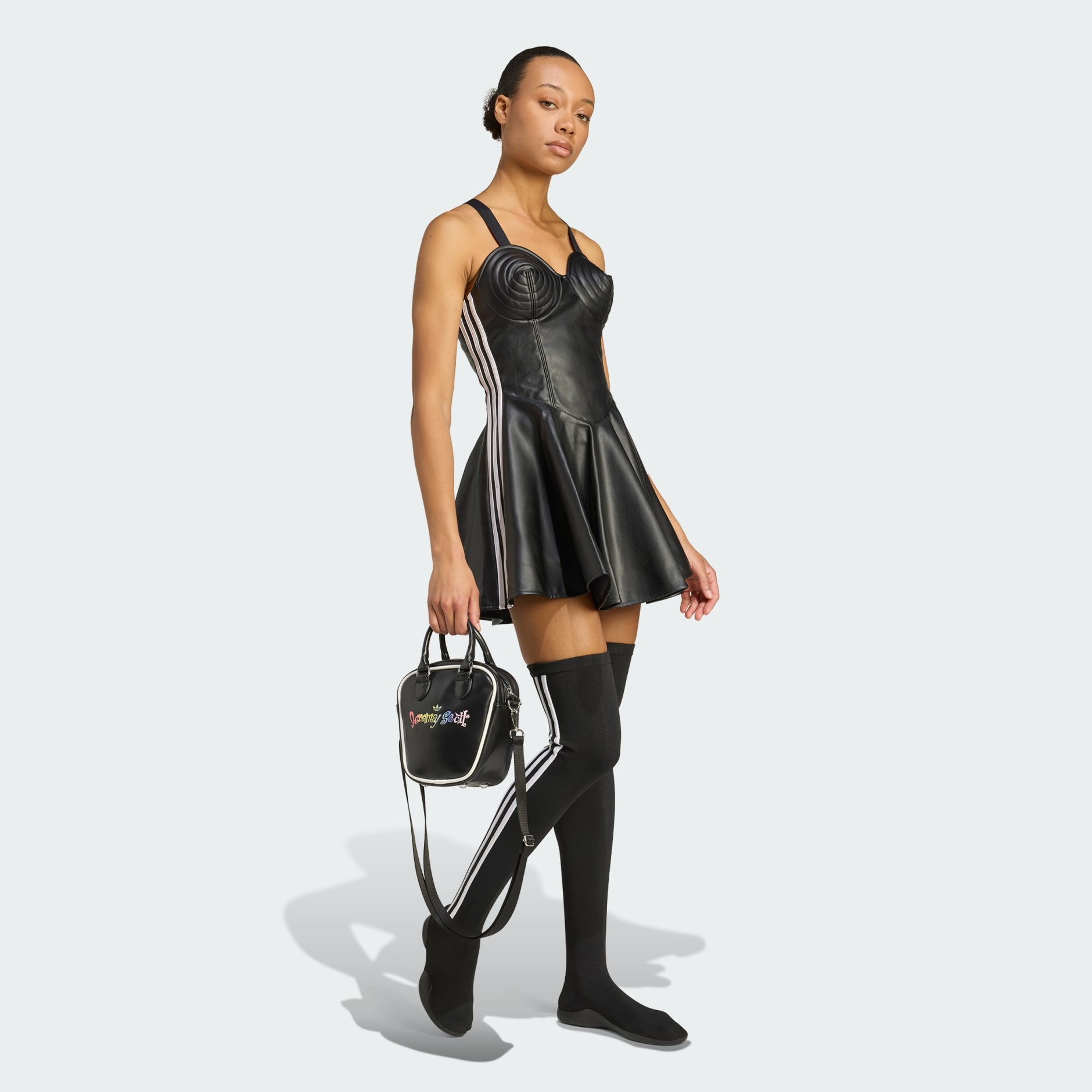 Rochie adidas x Jeremy Scott, din piele artificială