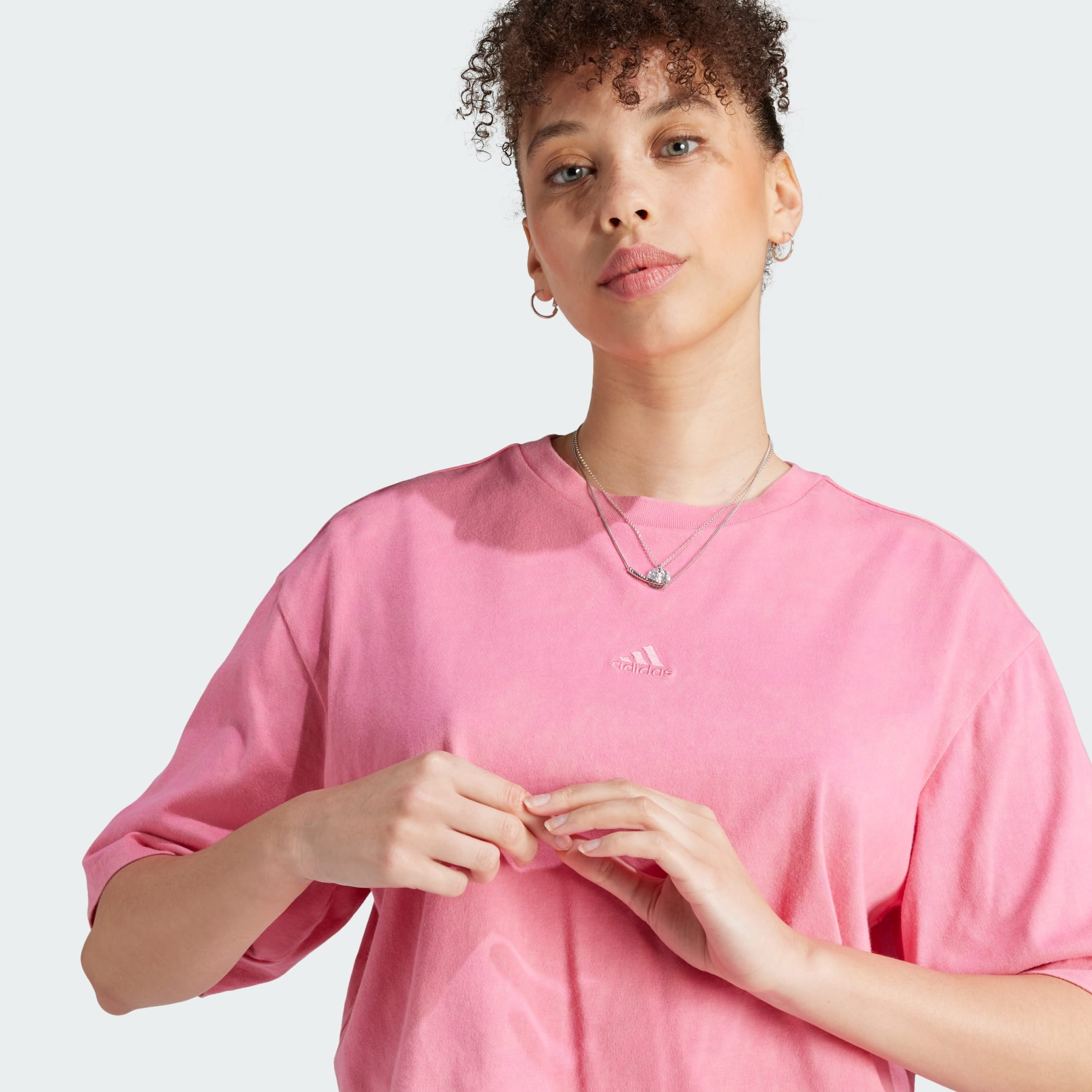 Clothing - ALL SZN Fleece Washed Tee - Pink | adidas South Africa