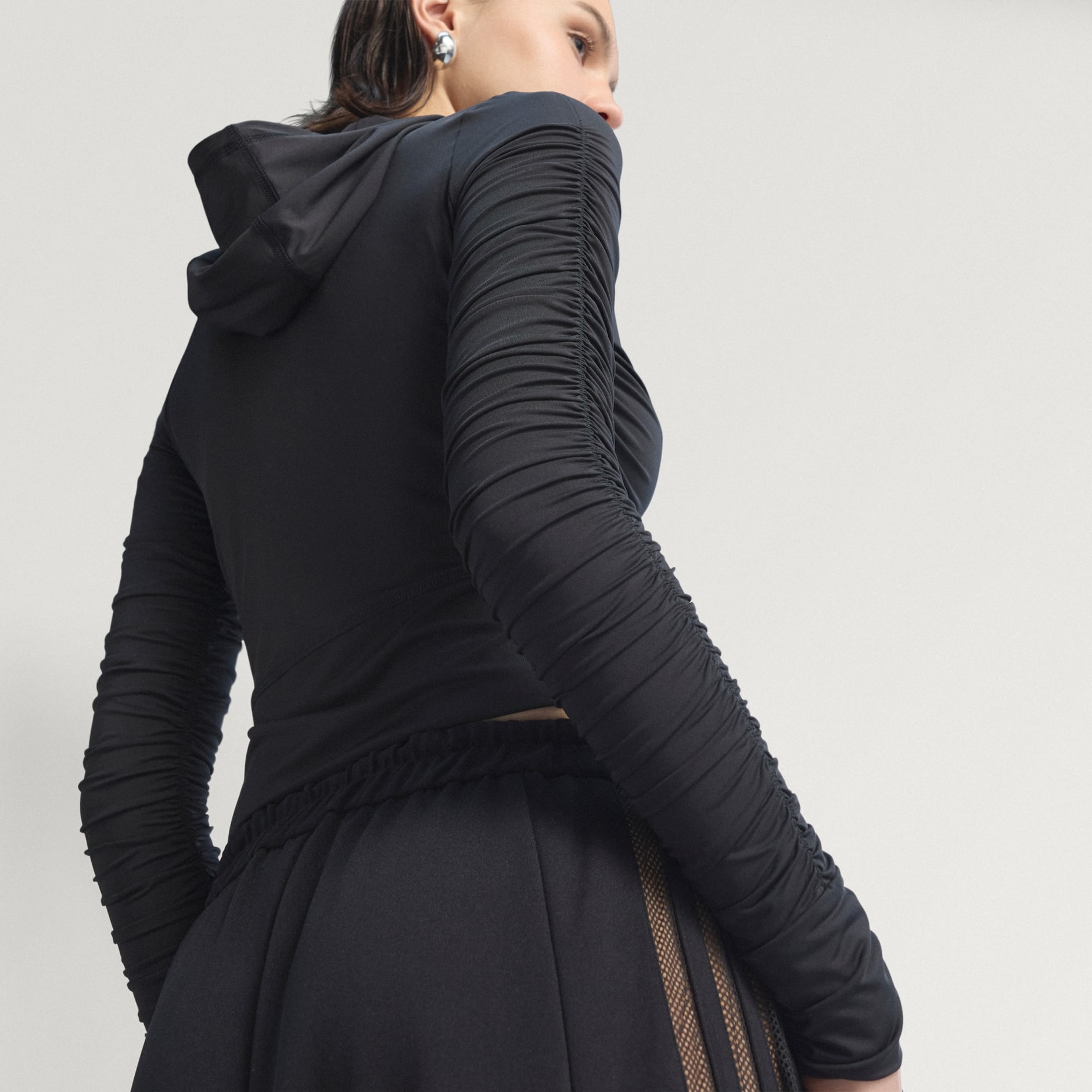 Bluză de trening cu detalii &icirc;ncrețite