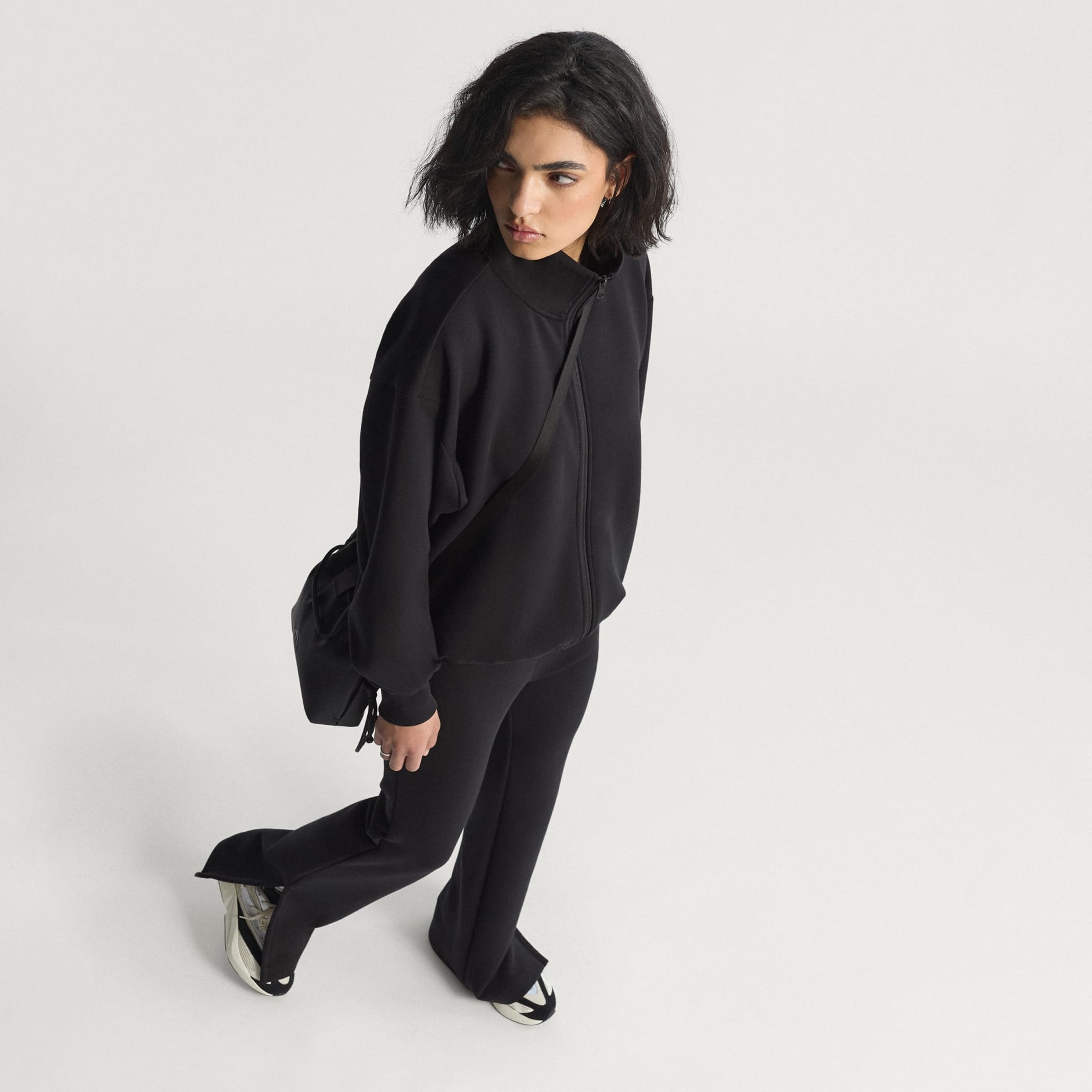 CLOTHING - Soft Lux Loose Full-Zip - Black | adidas Oman