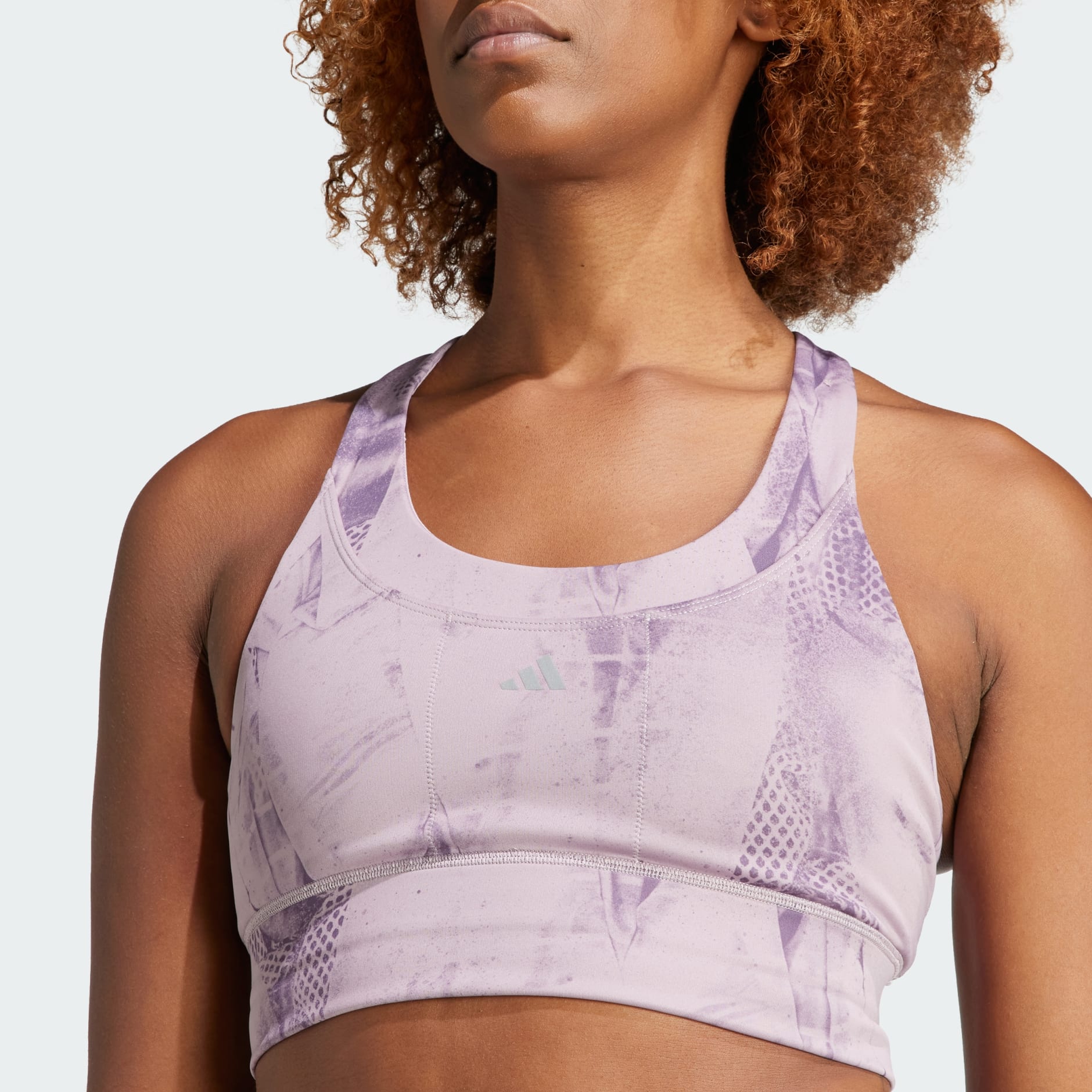 Marble Print Racer Back Sports Bra With Phone Pocket