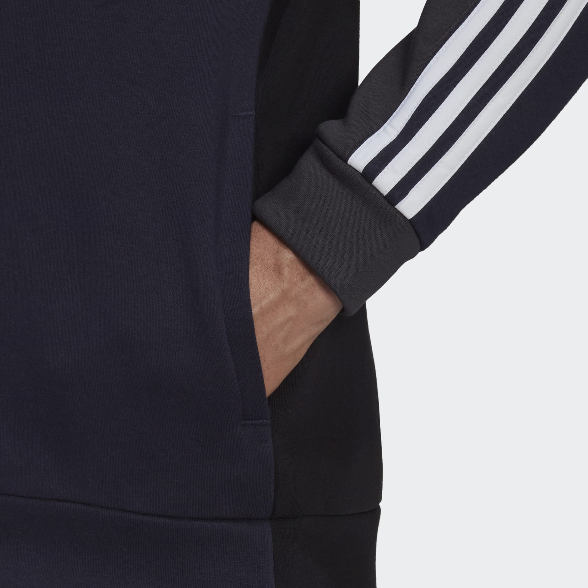 adidas Essentials Colorblock Fleece Full-Zip Hoodie - Grey | adidas UAE