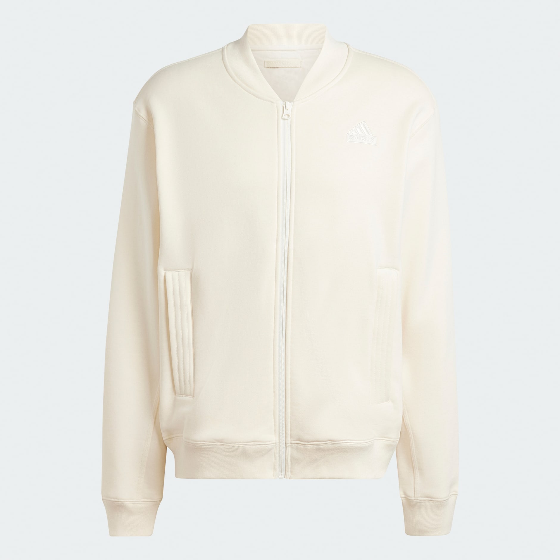 Adidas white bomber clearance jacket