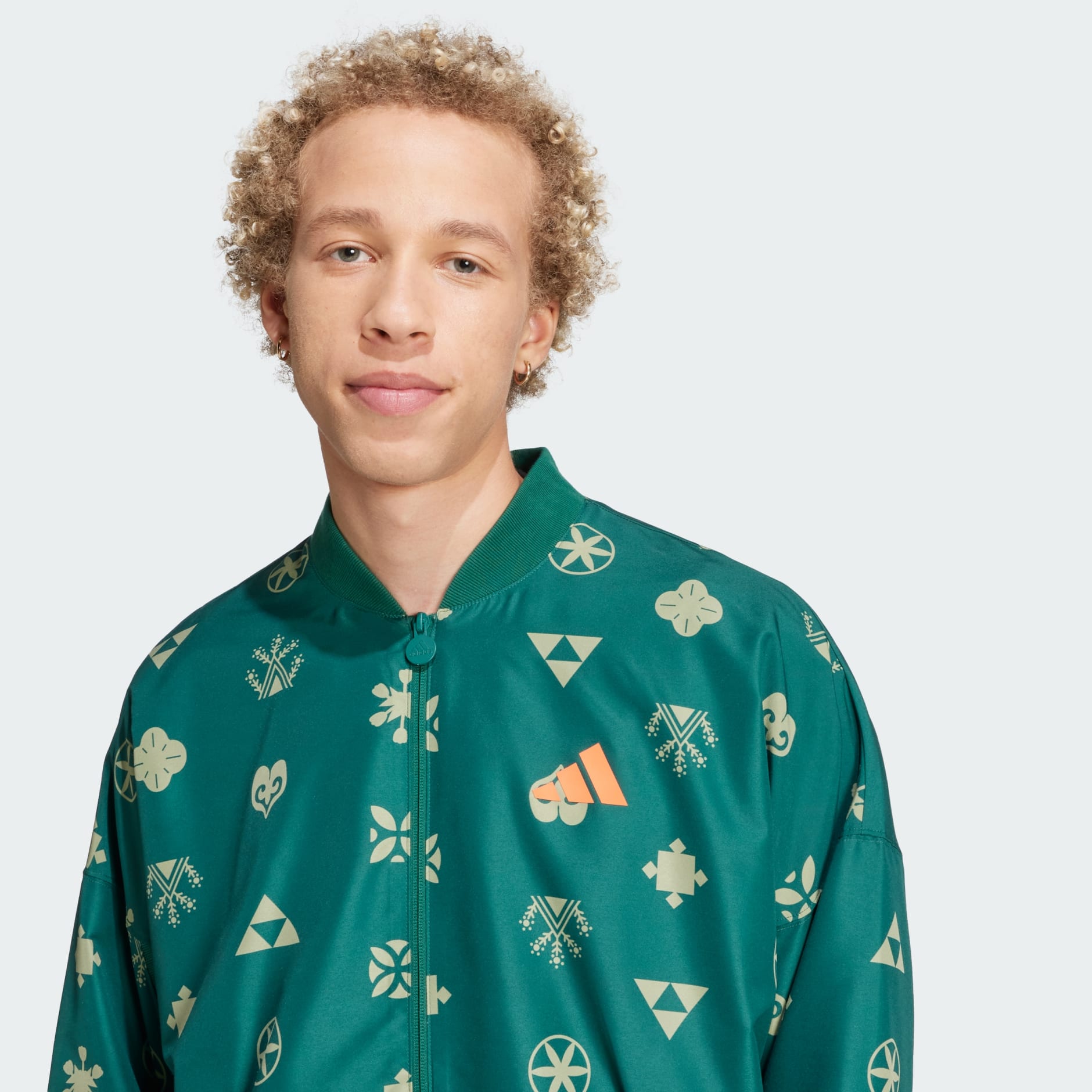adidas Bloom Sky Print Woven Bomber Jacket - Green | adidas UAE